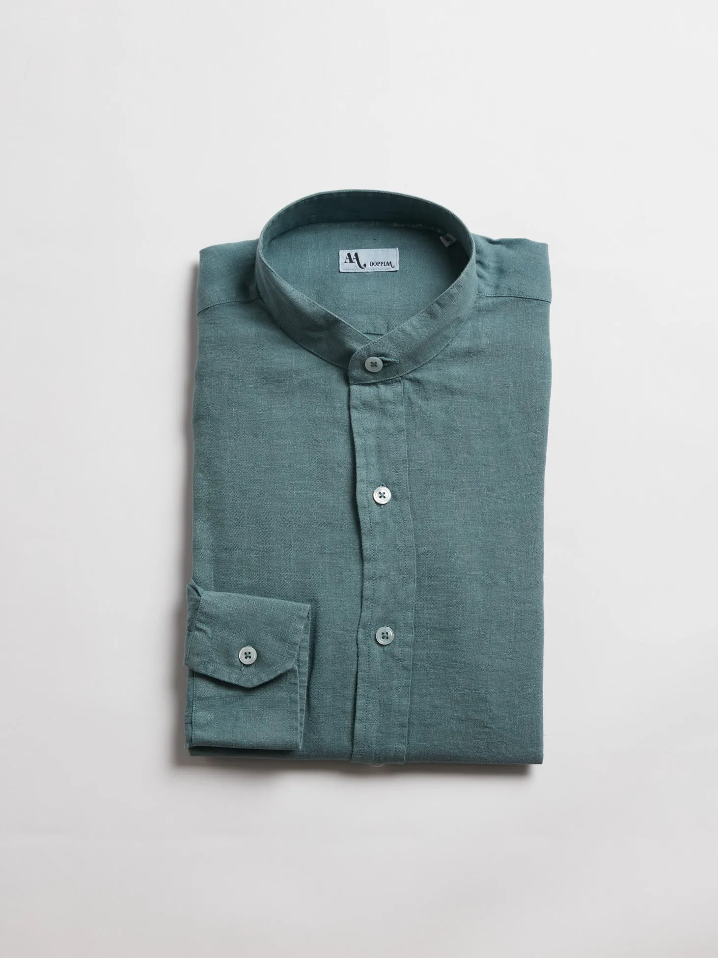 AAMILCARE CERULEAN LINEN SHIRT