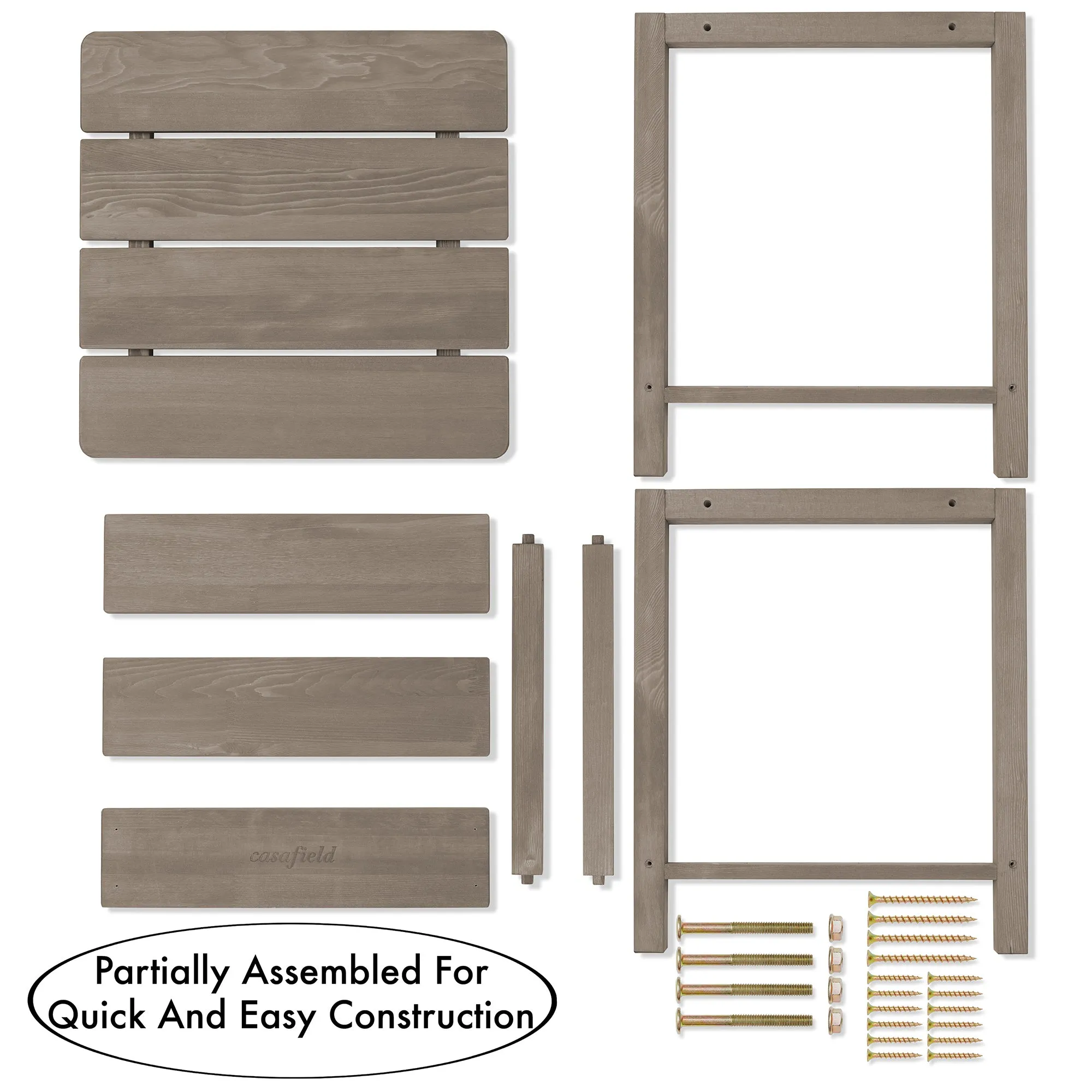 Adirondack Wood Side Table with Shelf