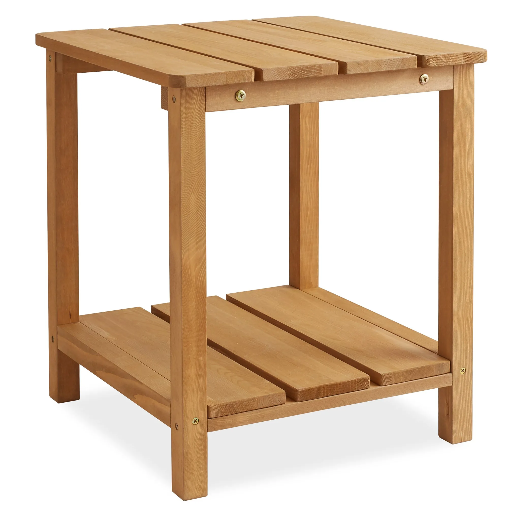 Adirondack Wood Side Table with Shelf