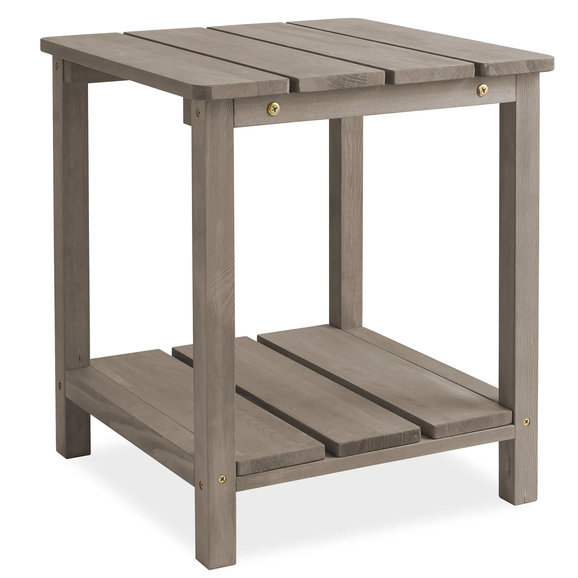 Adirondack Wood Side Table with Shelf