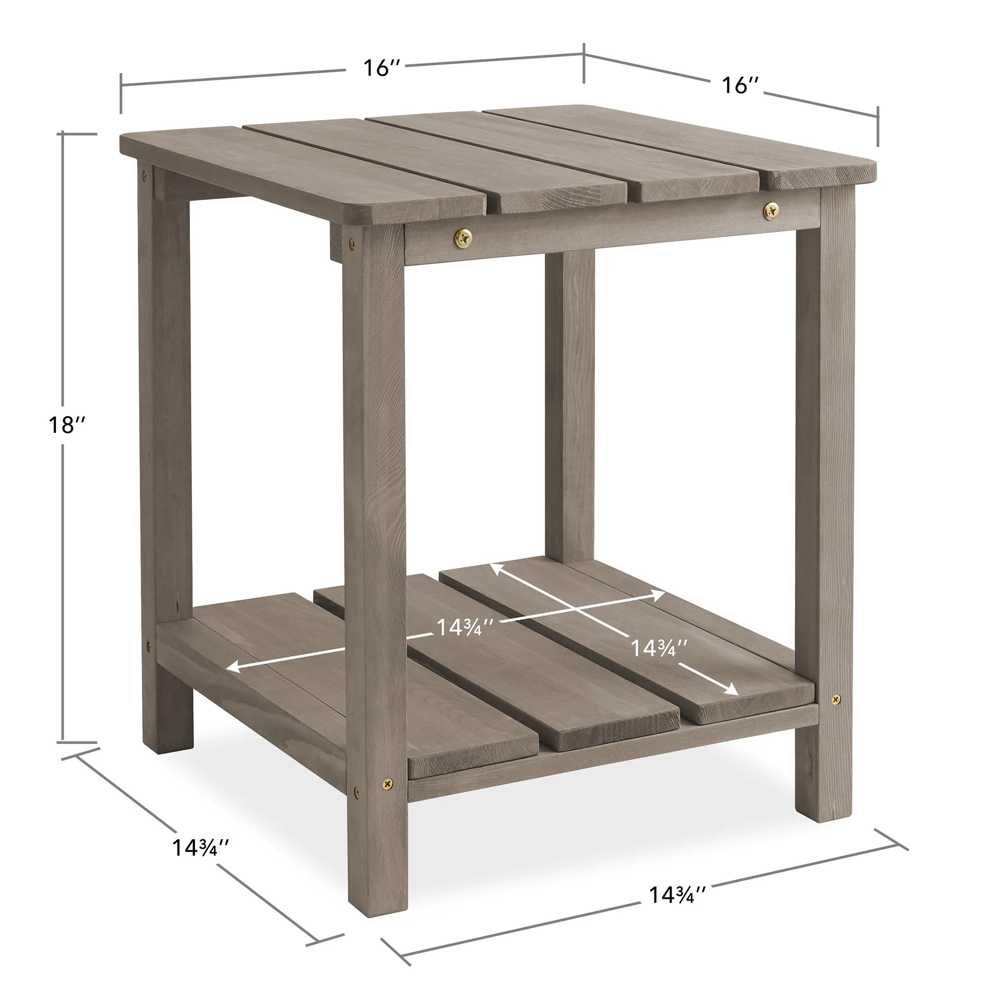 Adirondack Wood Side Table with Shelf