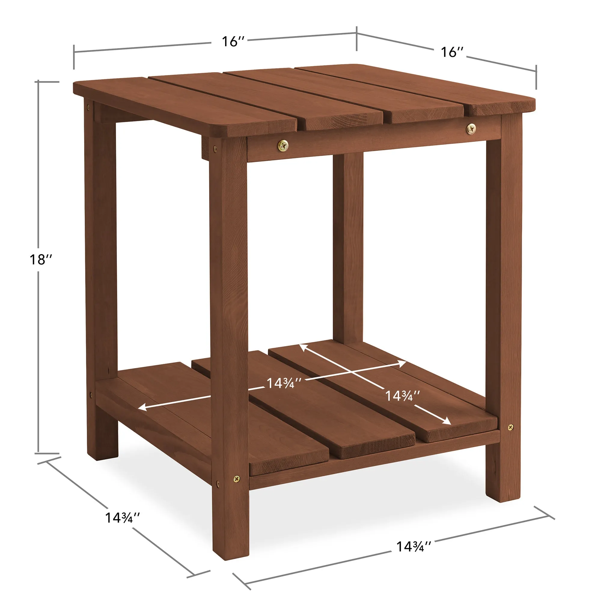 Adirondack Wood Side Table with Shelf
