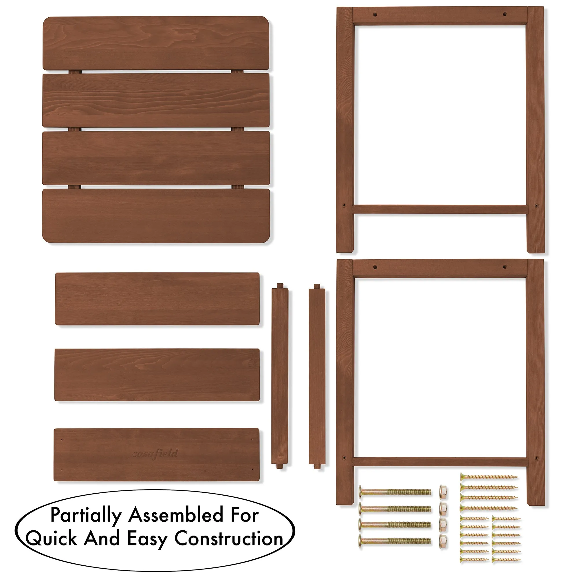 Adirondack Wood Side Table with Shelf