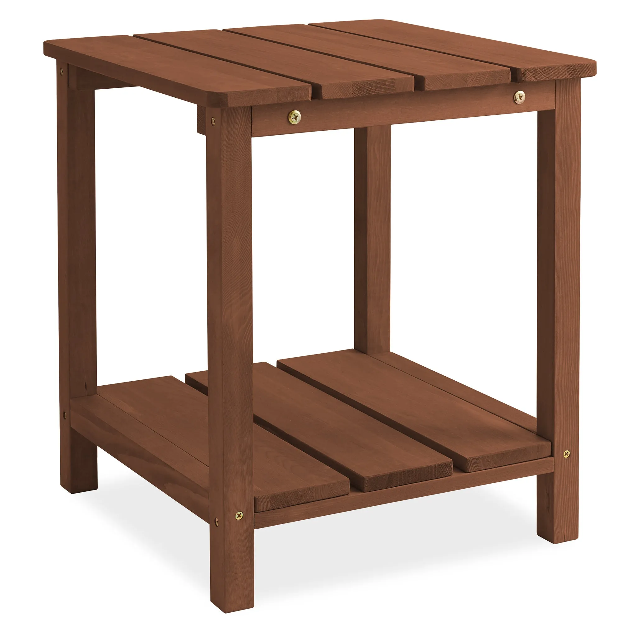 Adirondack Wood Side Table with Shelf