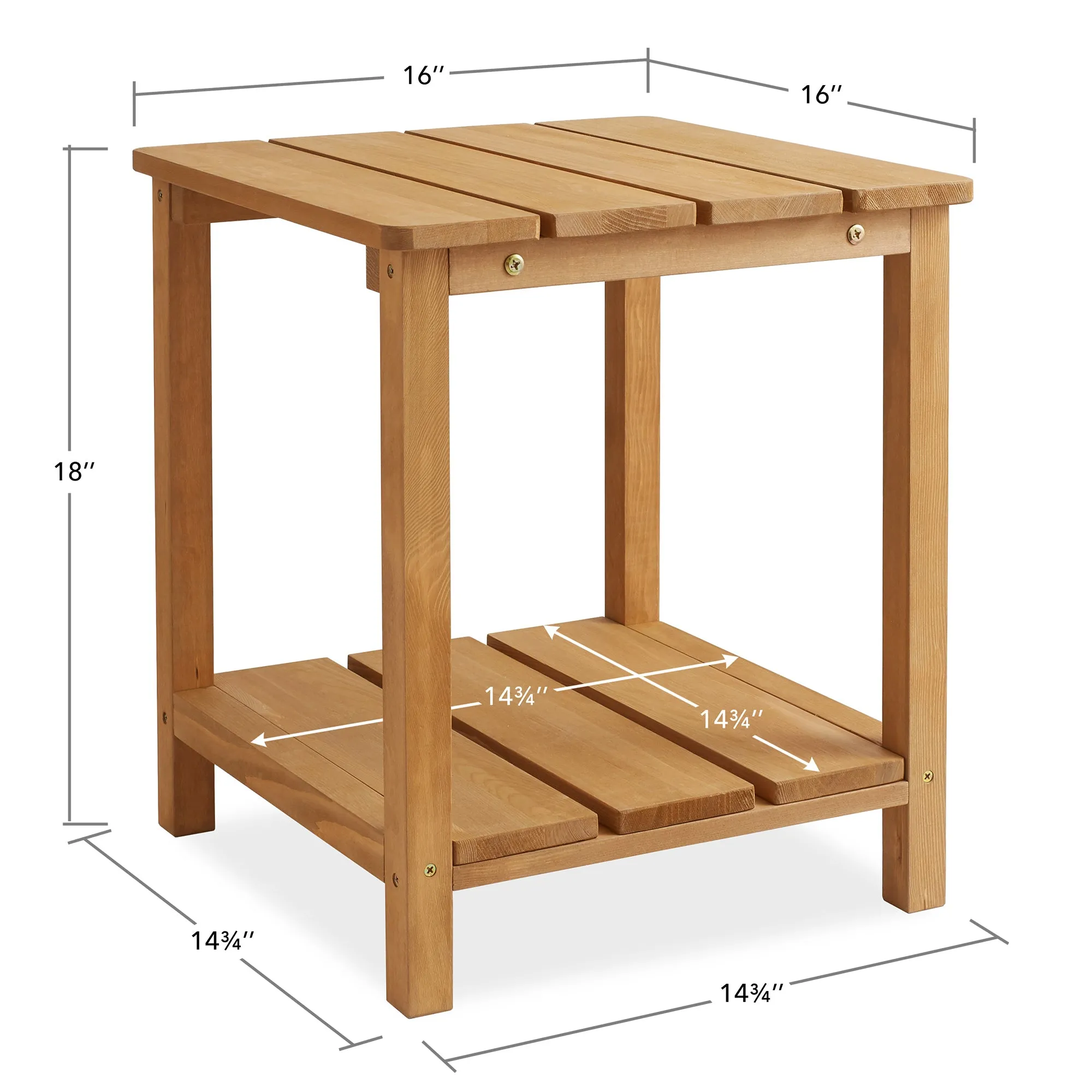Adirondack Wood Side Table with Shelf