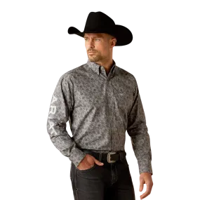 Ariat Men's Team Kendall Classic Fit Grey Light Grey Shirt