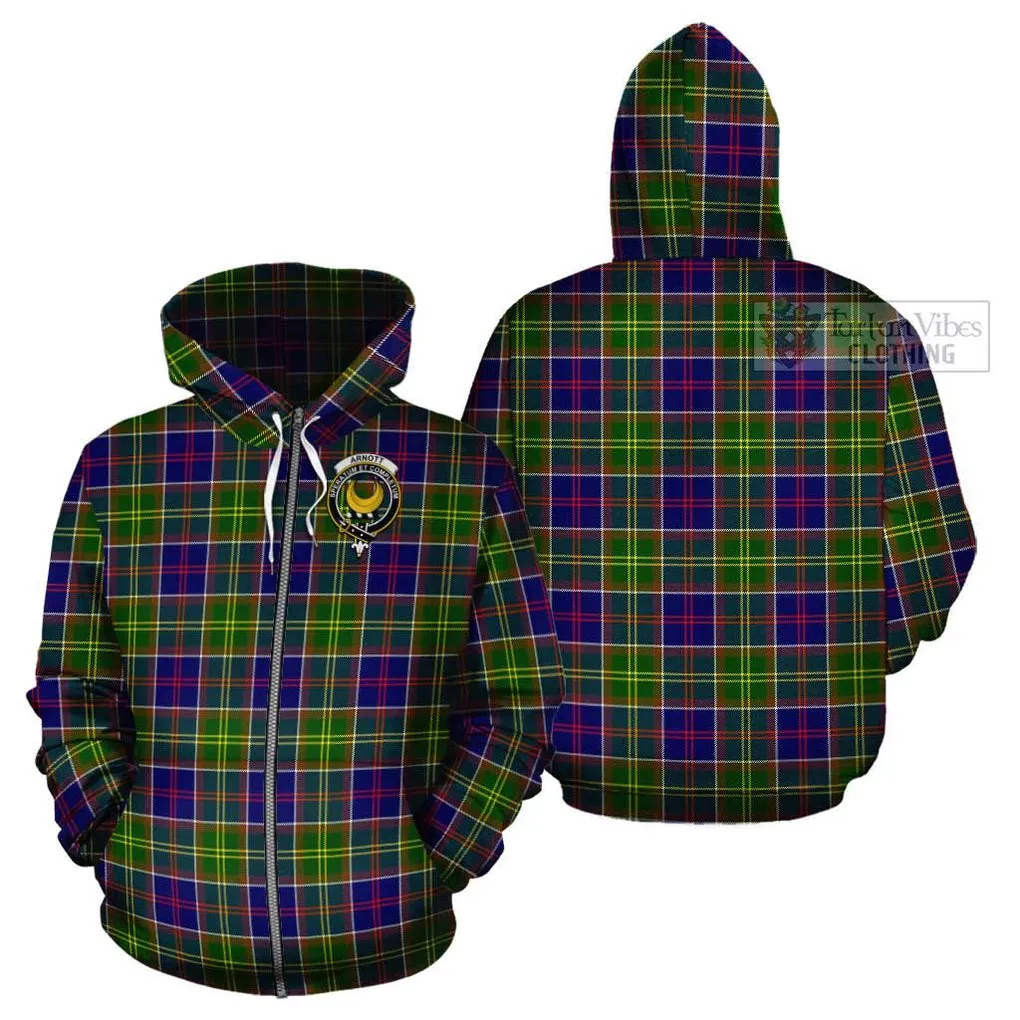 Arnott Tartan Cotton Hoodie with Family Crest