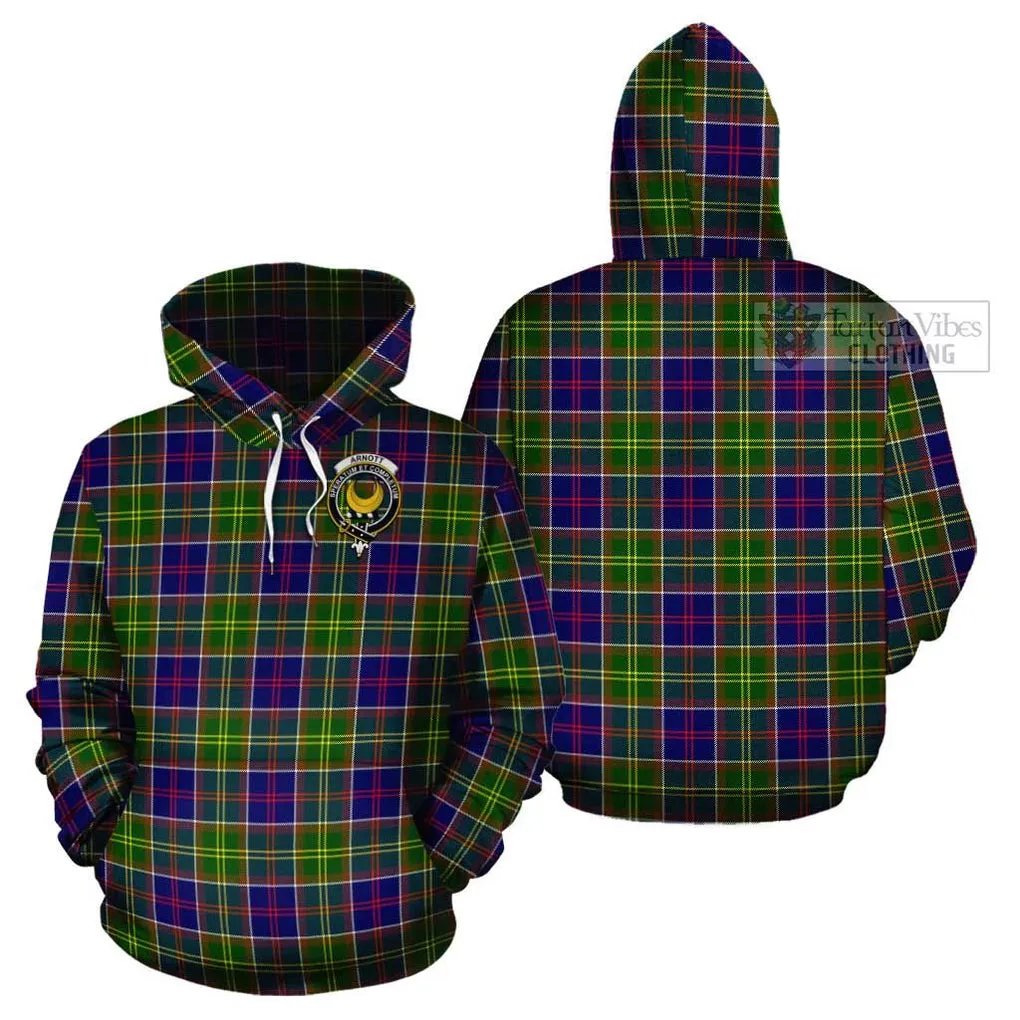 Arnott Tartan Cotton Hoodie with Family Crest