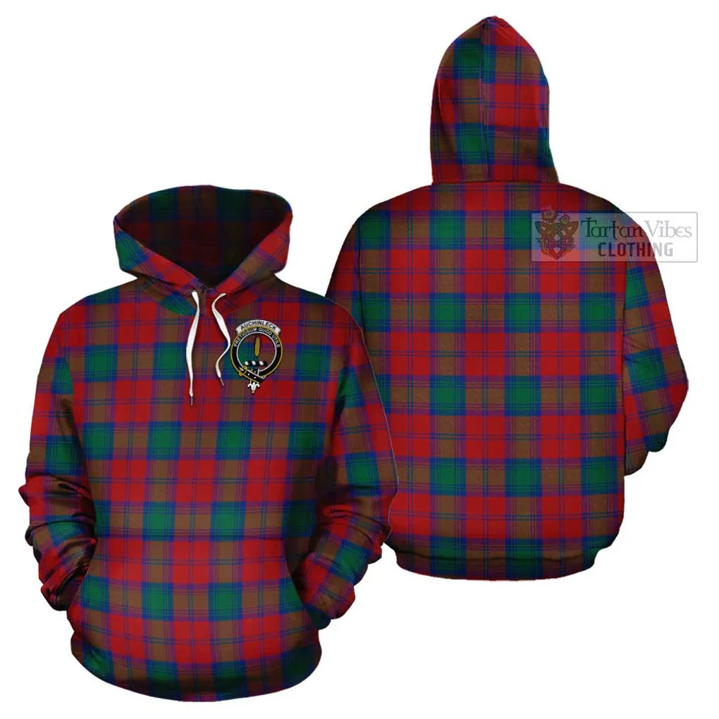Auchinleck (Affleck) Tartan Cotton Hoodie with Family Crest