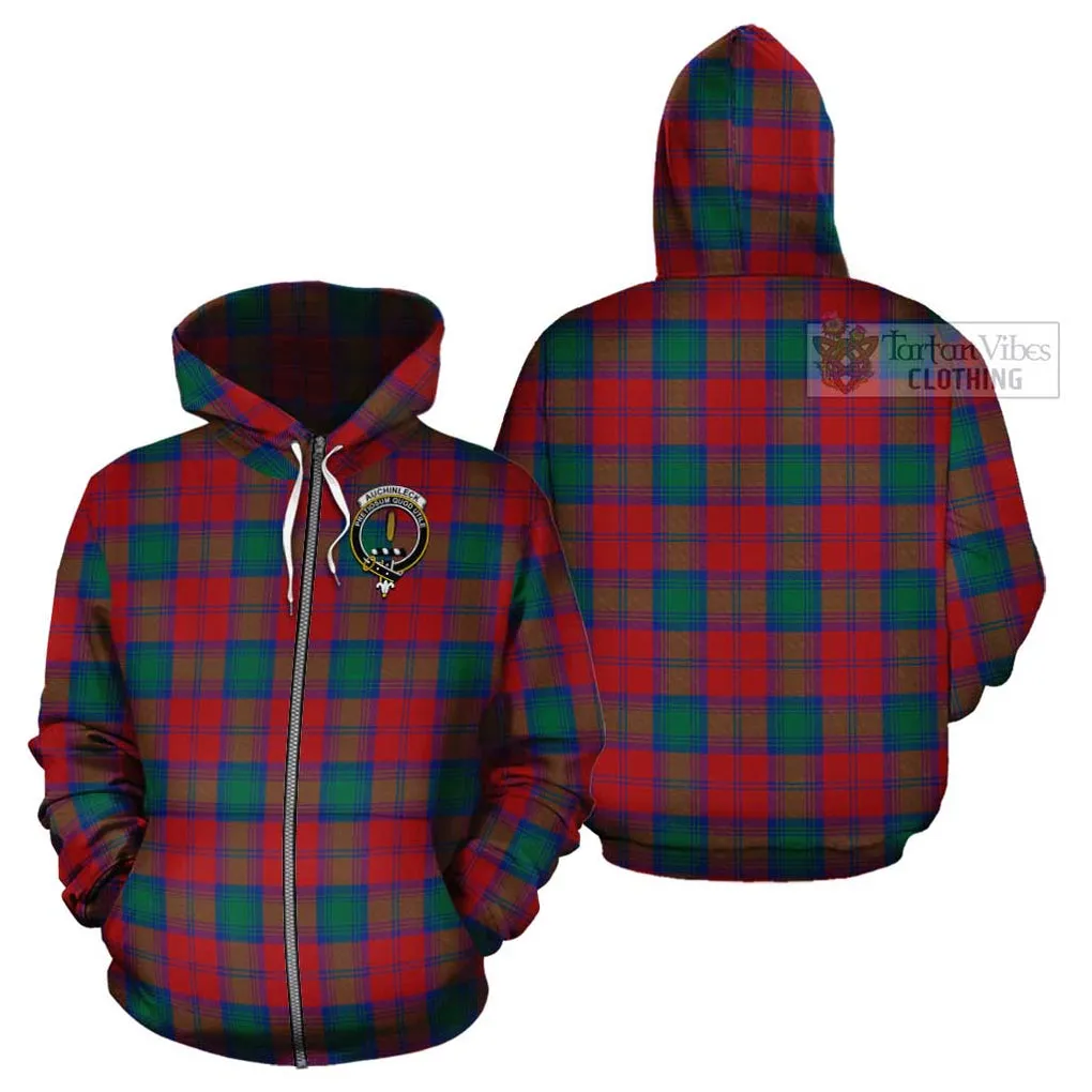 Auchinleck (Affleck) Tartan Cotton Hoodie with Family Crest