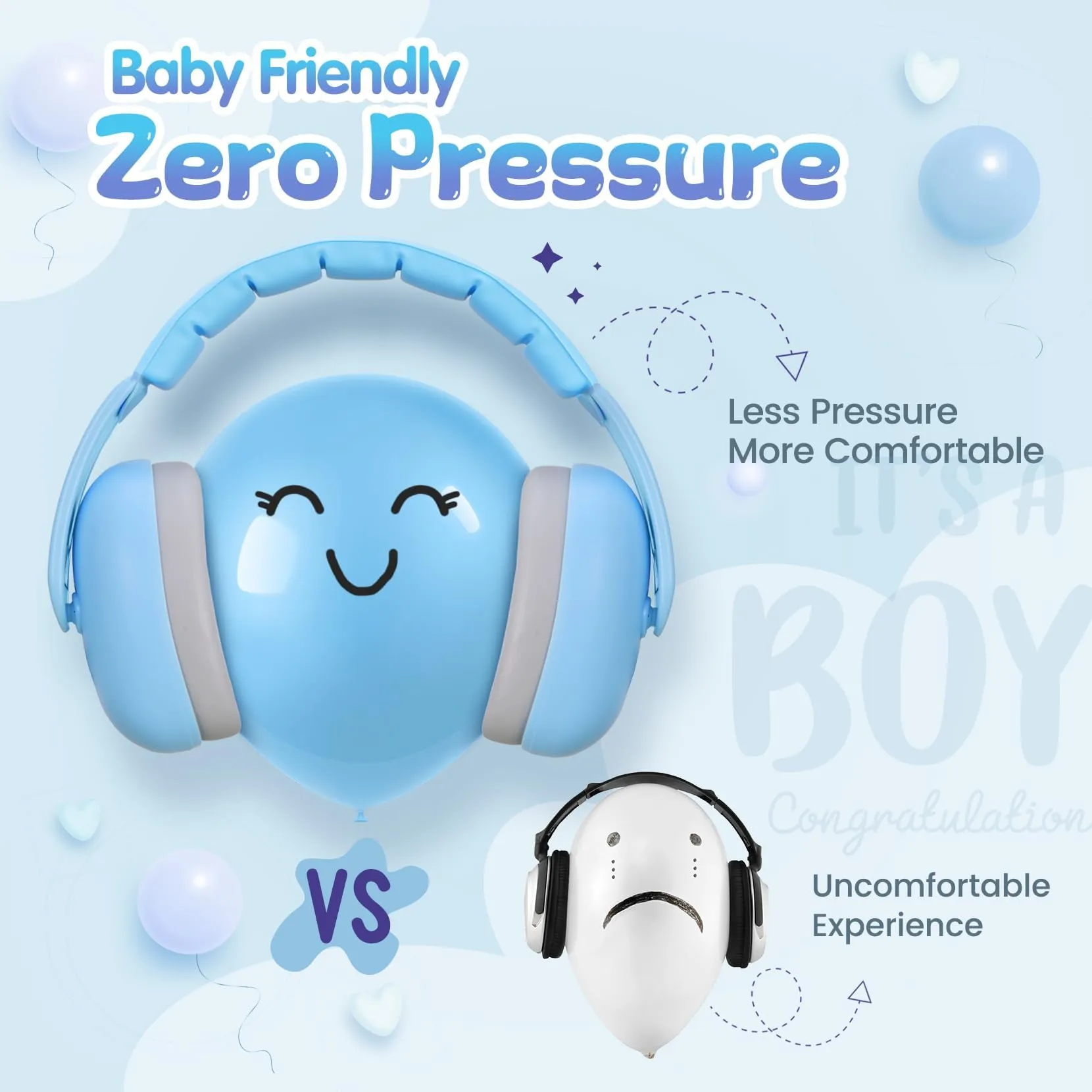 Baby Headphones for Noise, [2024 Upgraded Saftey Version], Baby Ear Muffs Noise Protection, Toddler Infant Noise Cancelling Headphones for Plane Cinema Wedding Infant Ear Protection for 3 to 36 Month Sky Blue
