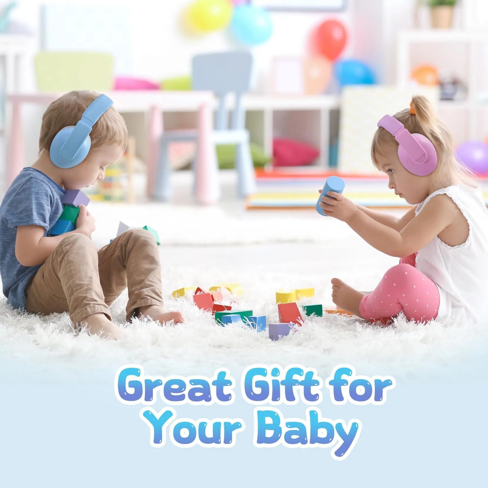 Baby Headphones for Noise, [2024 Upgraded Saftey Version], Baby Ear Muffs Noise Protection, Toddler Infant Noise Cancelling Headphones for Plane Cinema Wedding Infant Ear Protection for 3 to 36 Month Sky Blue