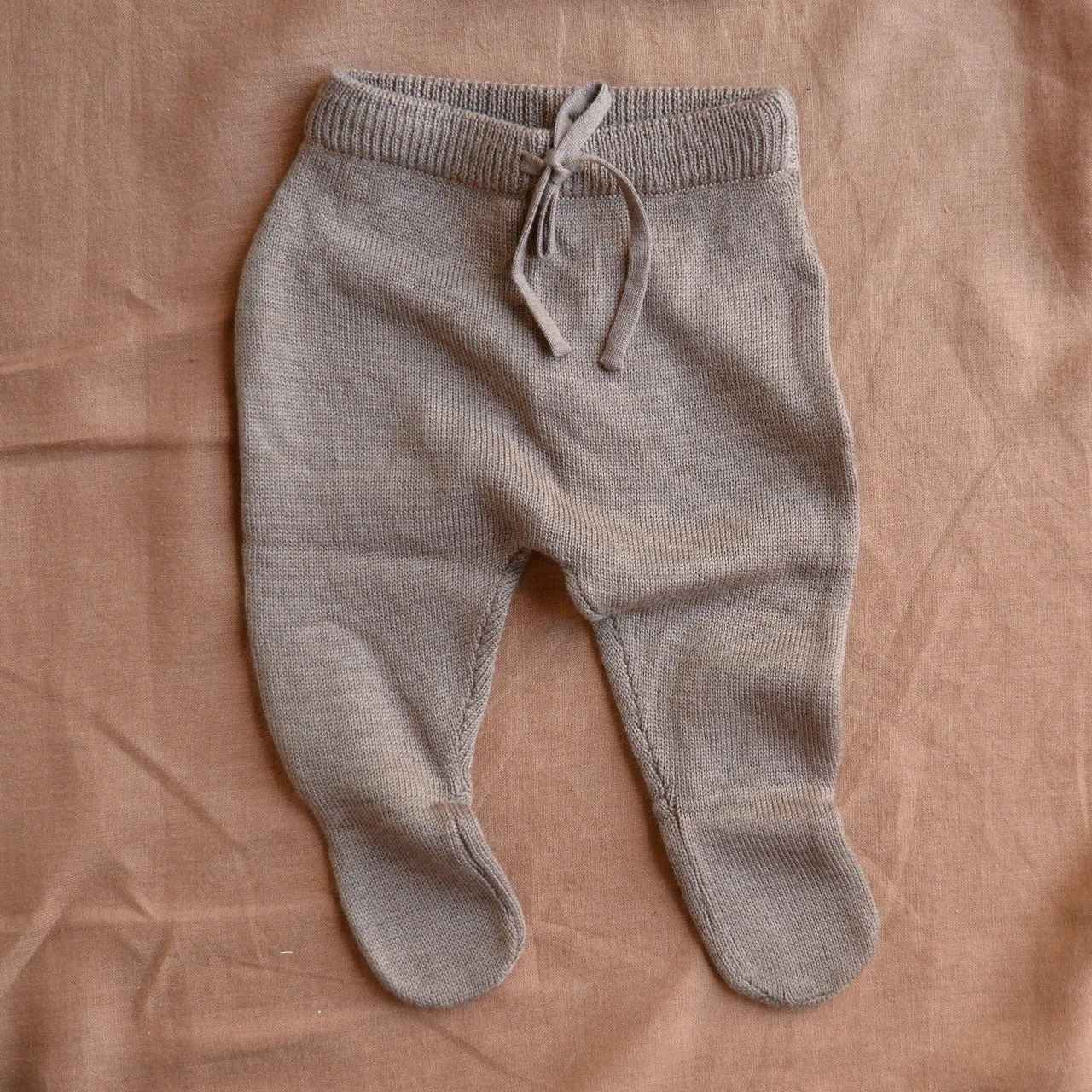 Baby Knitted Footed Romper Pants - 100% Organic Merino - Cub Marl (0-6m)