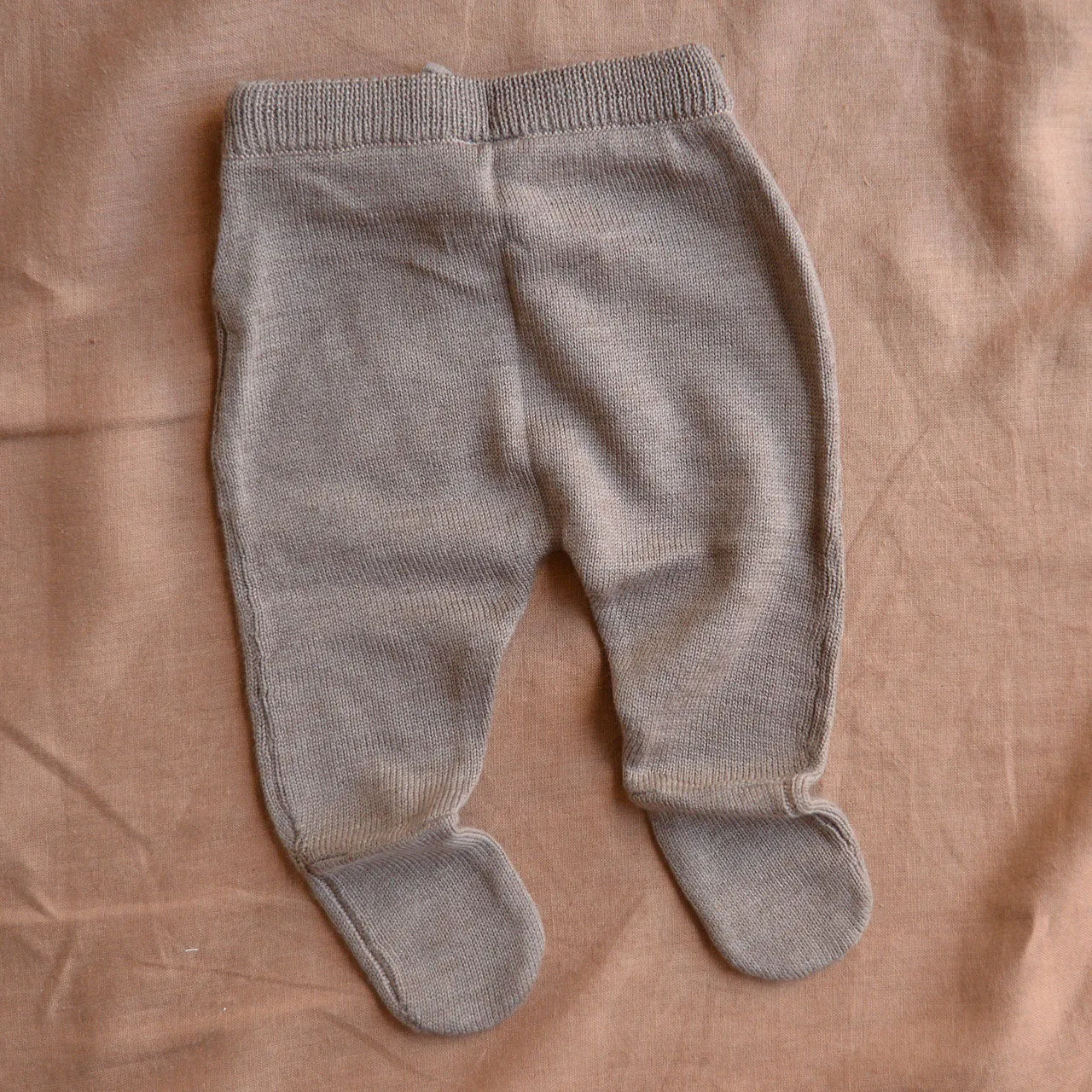 Baby Knitted Footed Romper Pants - 100% Organic Merino - Cub Marl (0-6m)