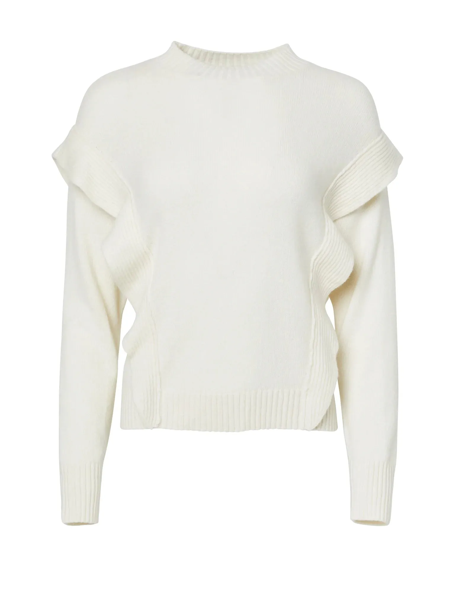 Bcbgmaxazria Flounce Trim Sweater – Gardenia