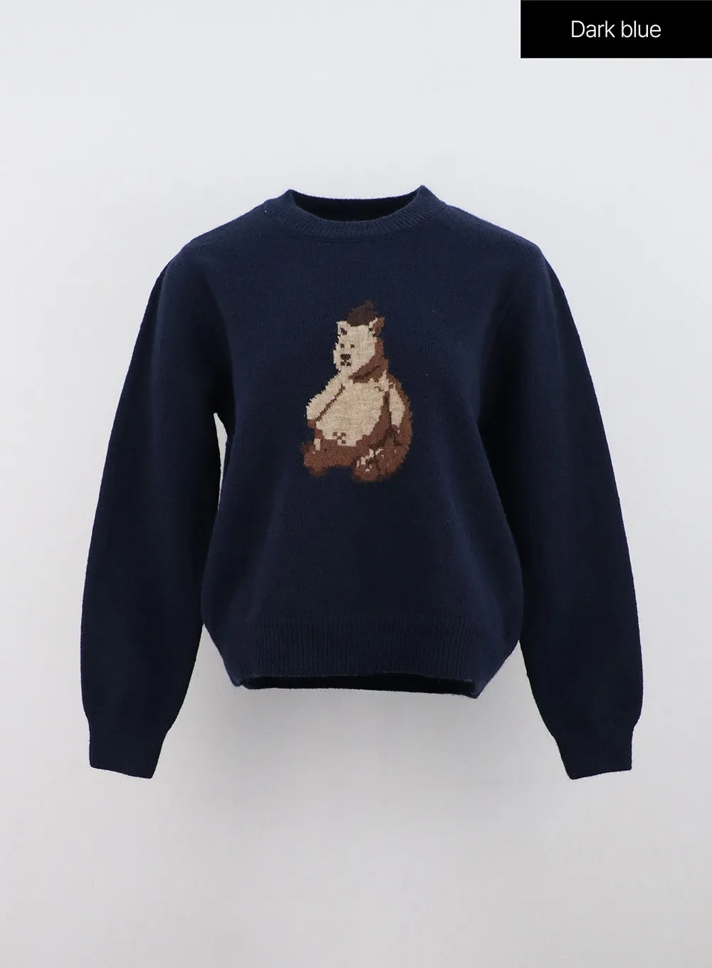 Bear Graphic Round Neck Sweater ON316