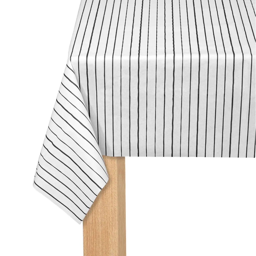 BLACK PINSTRIPE PAPER TABLECLOTH