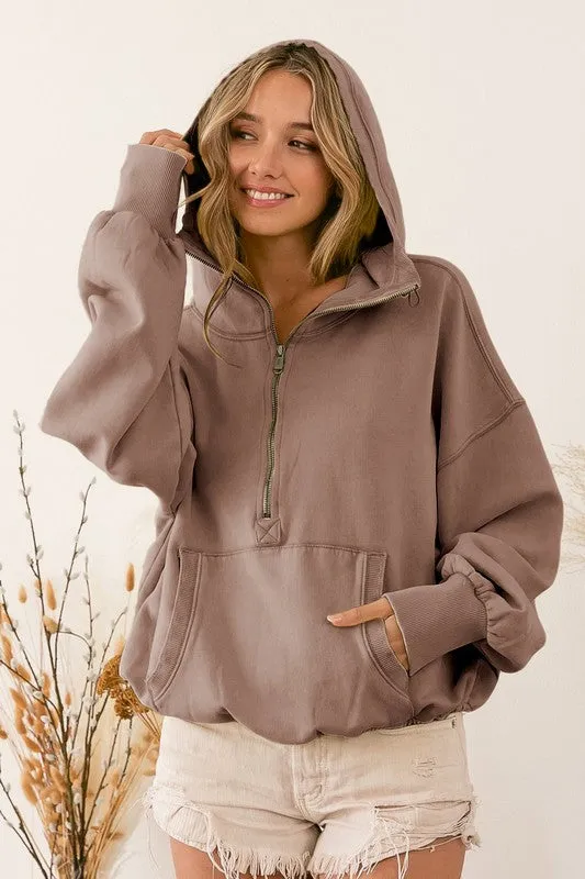 Bohemian Stitch Detailed Elastic Hem Hoodie