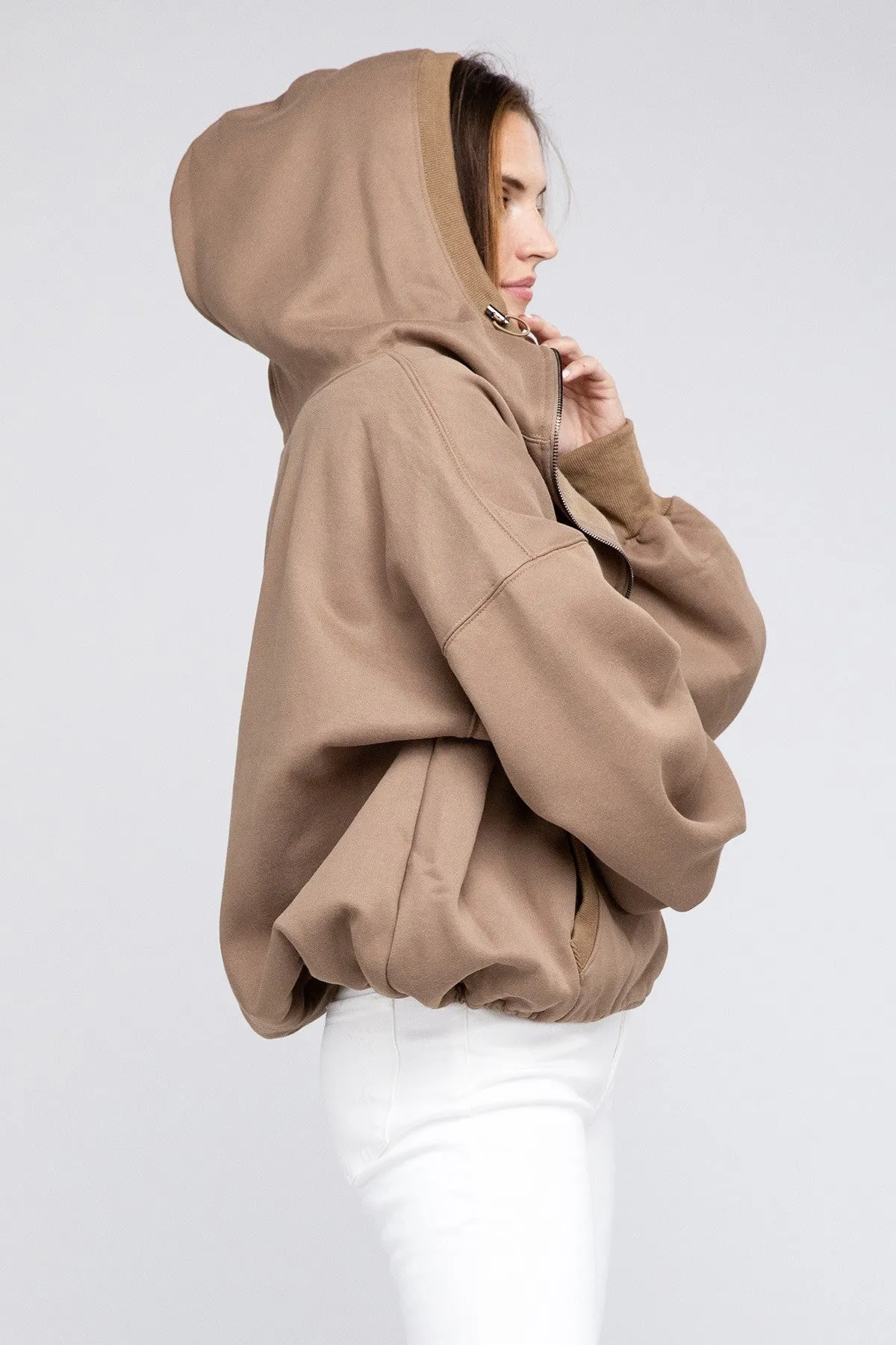 Bohemian Stitch Detailed Elastic Hem Hoodie