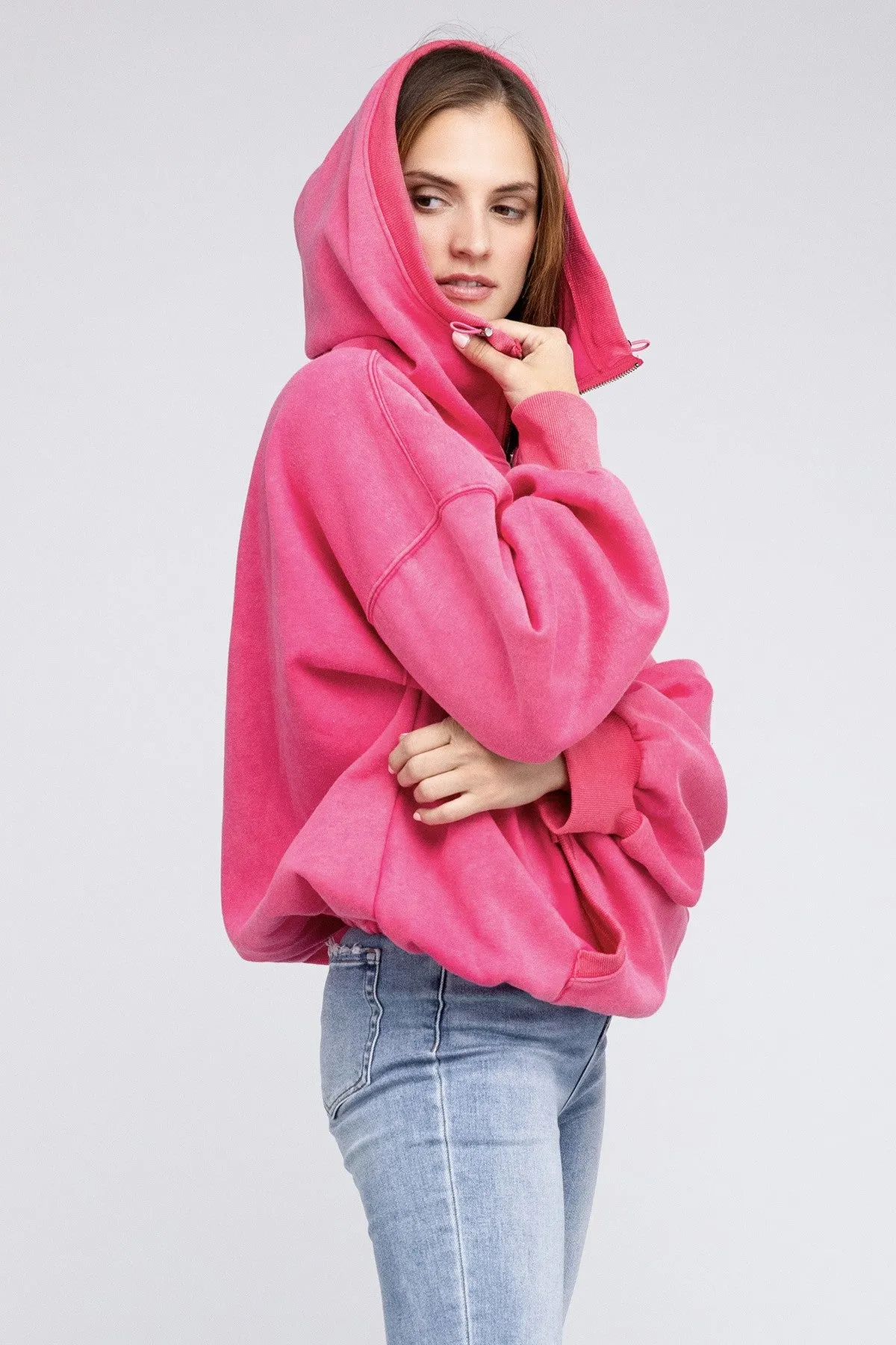 Bohemian Stitch Detailed Elastic Hem Hoodie