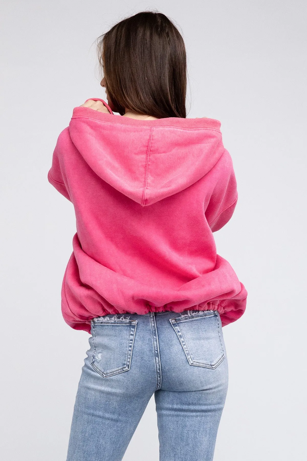 Bohemian Stitch Detailed Elastic Hem Hoodie