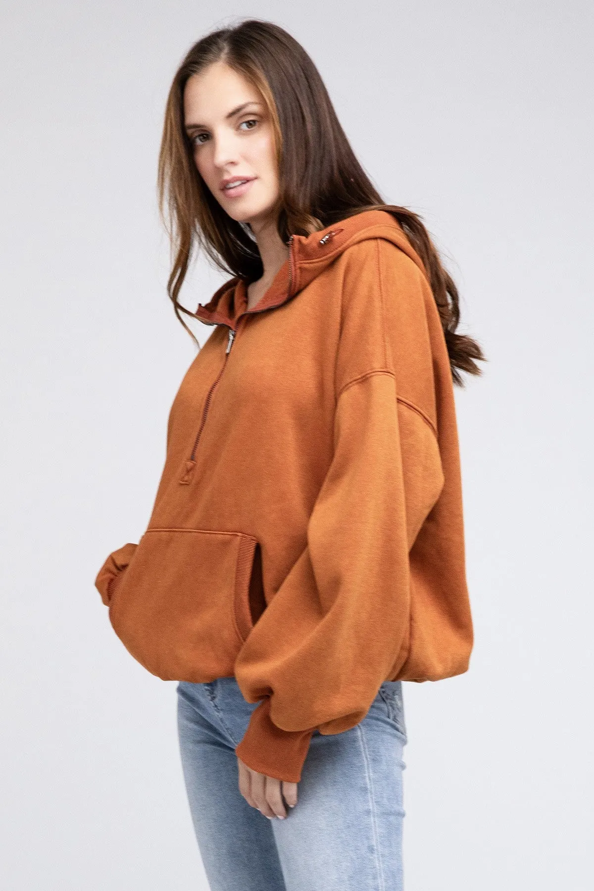 Bohemian Stitch Detailed Elastic Hem Hoodie
