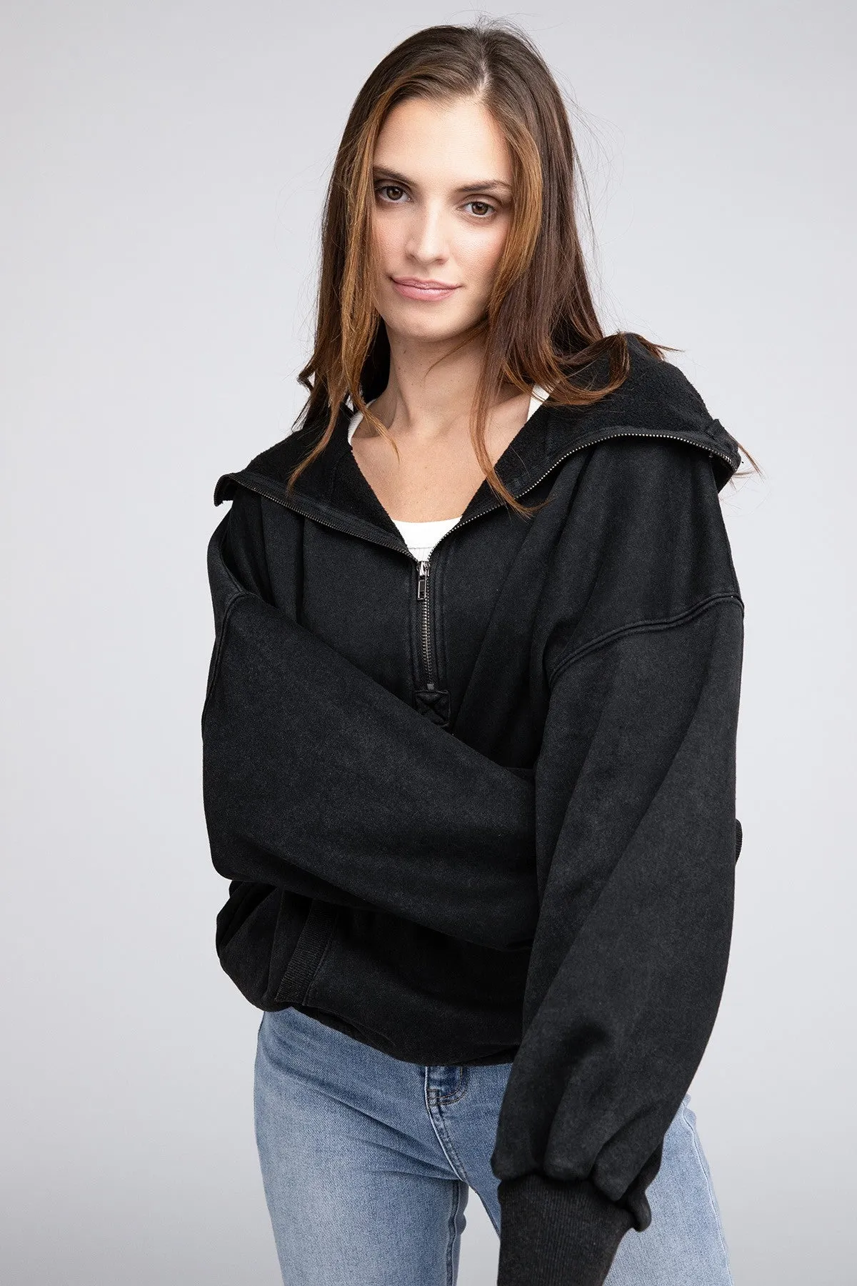 Bohemian Stitch Detailed Elastic Hem Hoodie