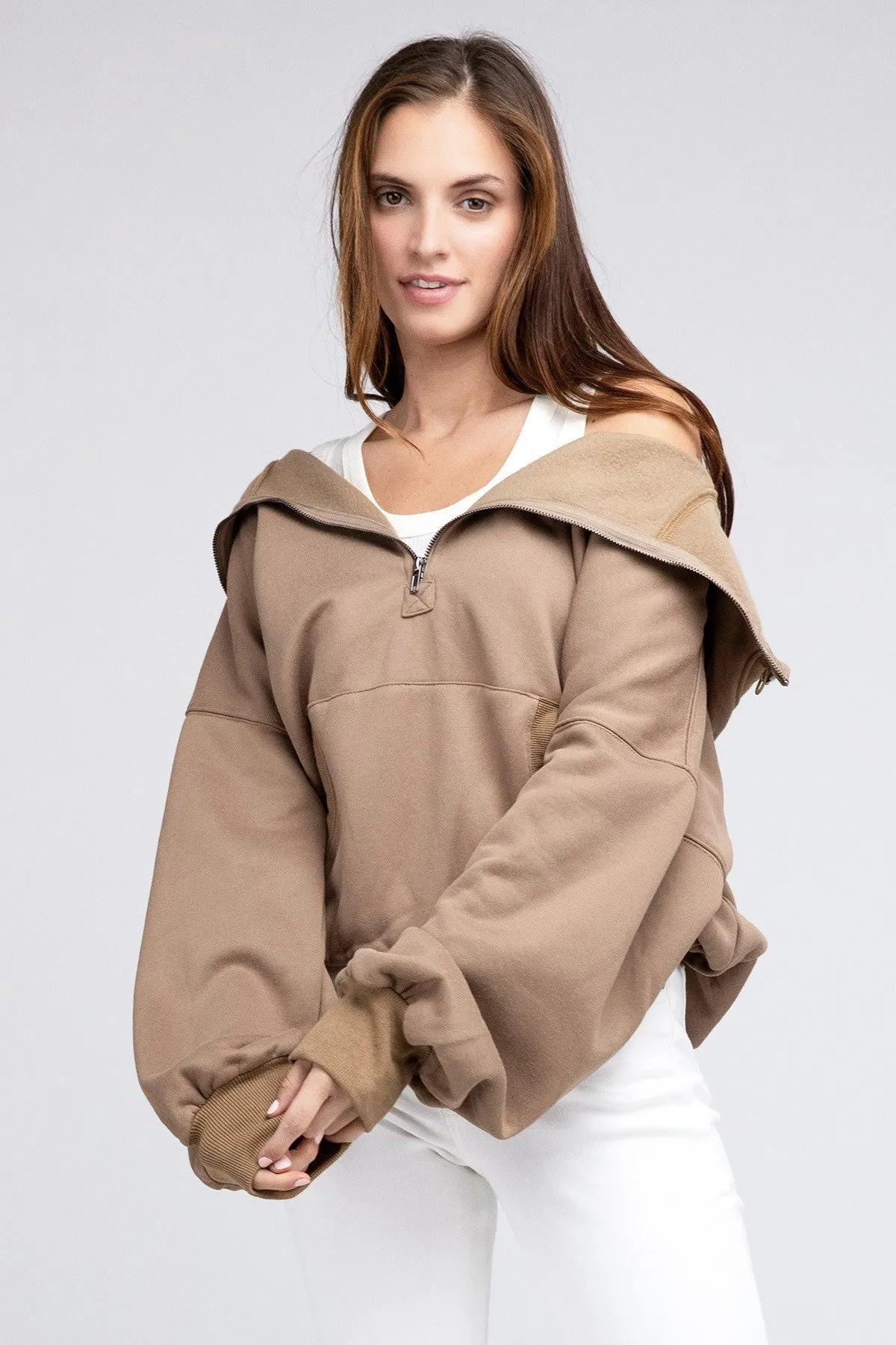 Bohemian Stitch Detailed Elastic Hem Hoodie
