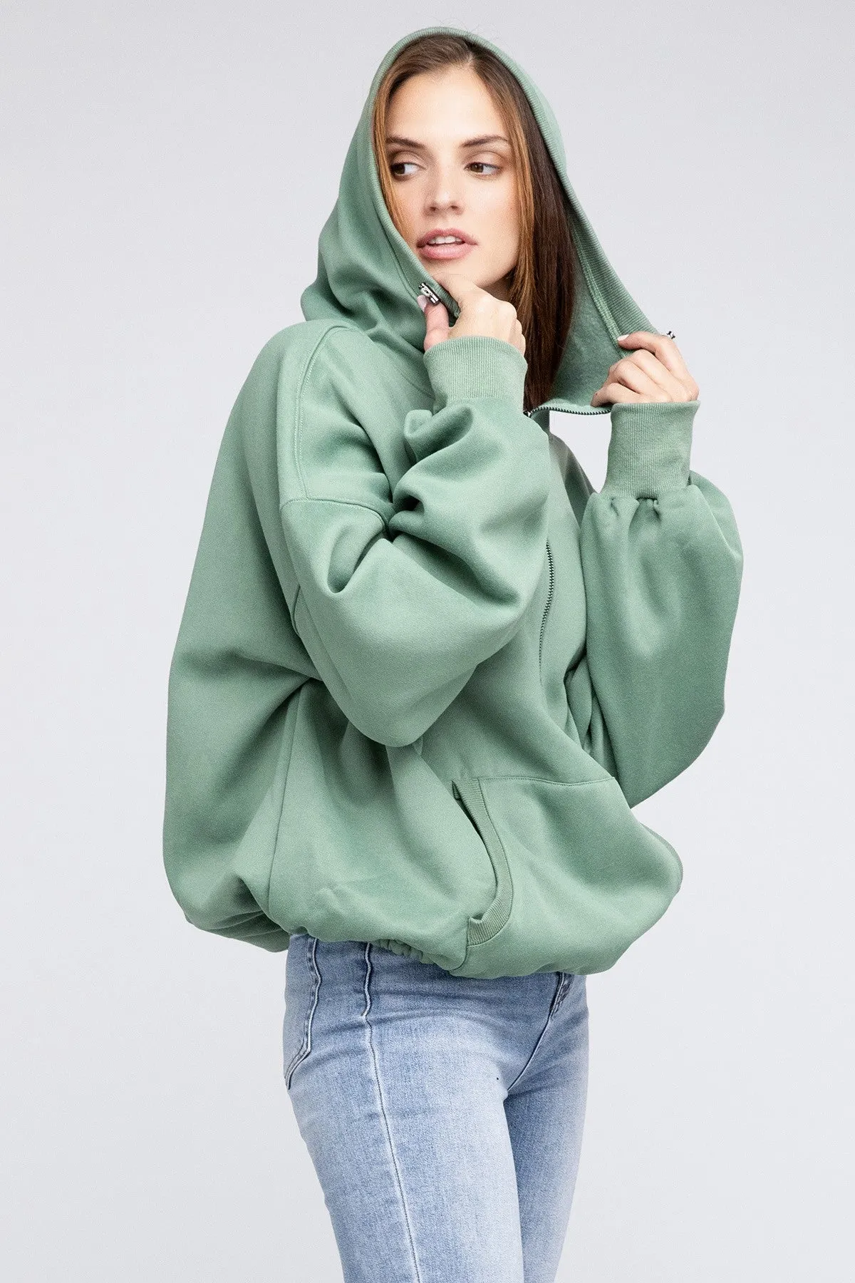 Bohemian Stitch Detailed Elastic Hem Hoodie