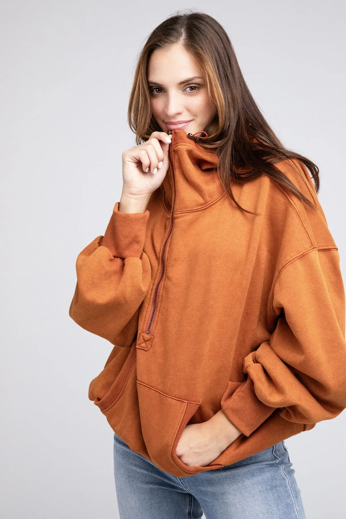 Bohemian Stitch Detailed Elastic Hem Hoodie