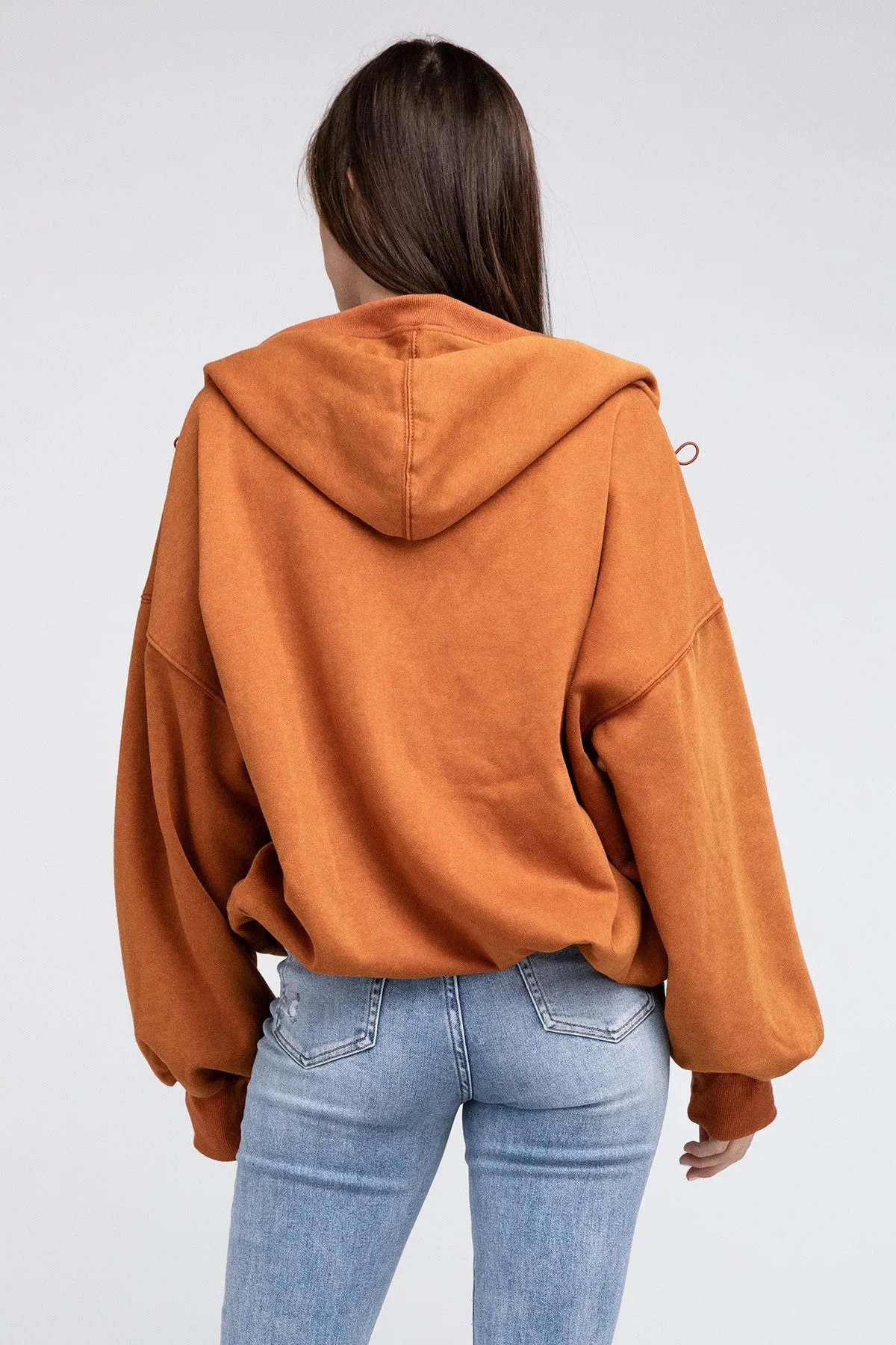 Bohemian Stitch Detailed Elastic Hem Hoodie