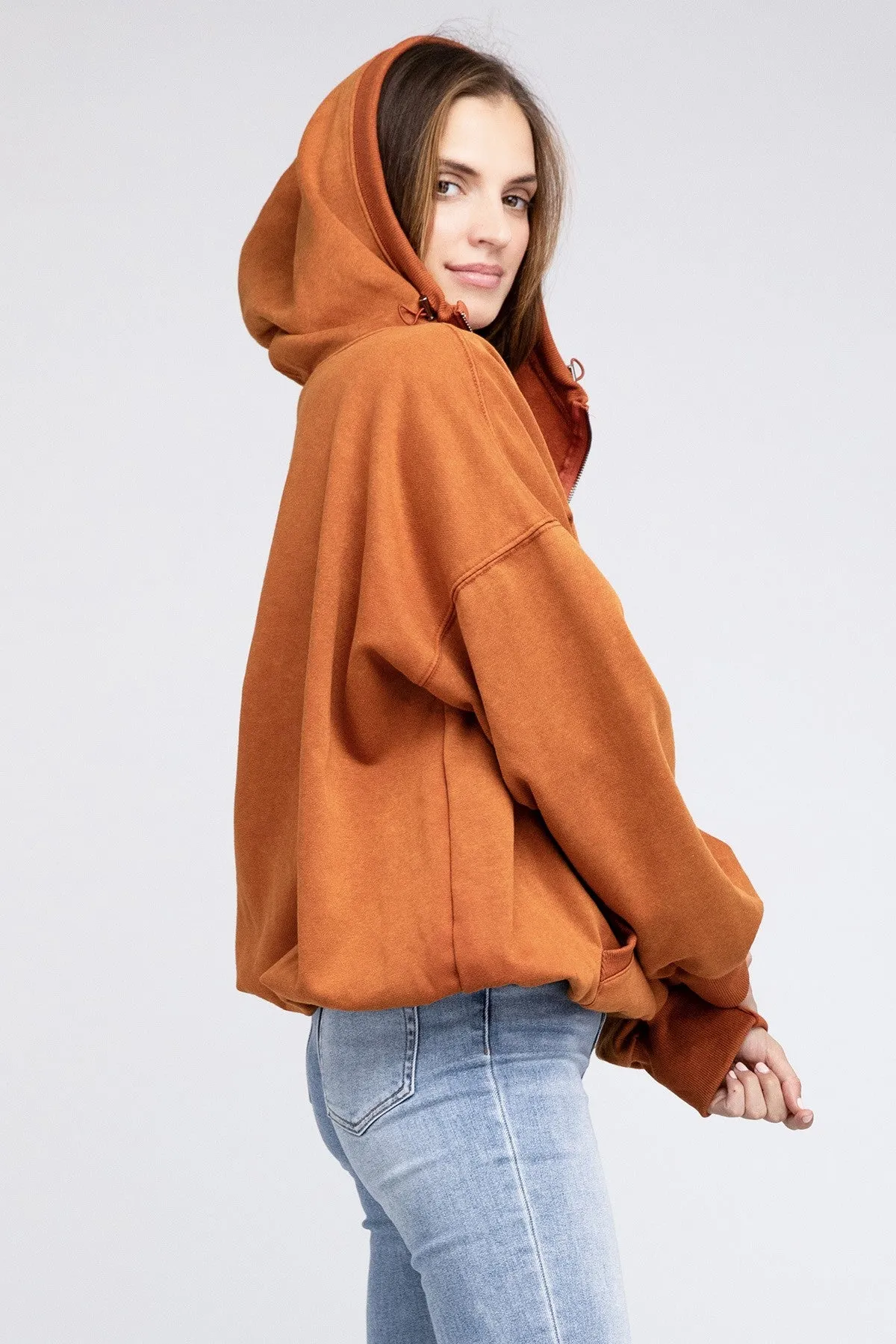 Bohemian Stitch Detailed Elastic Hem Hoodie