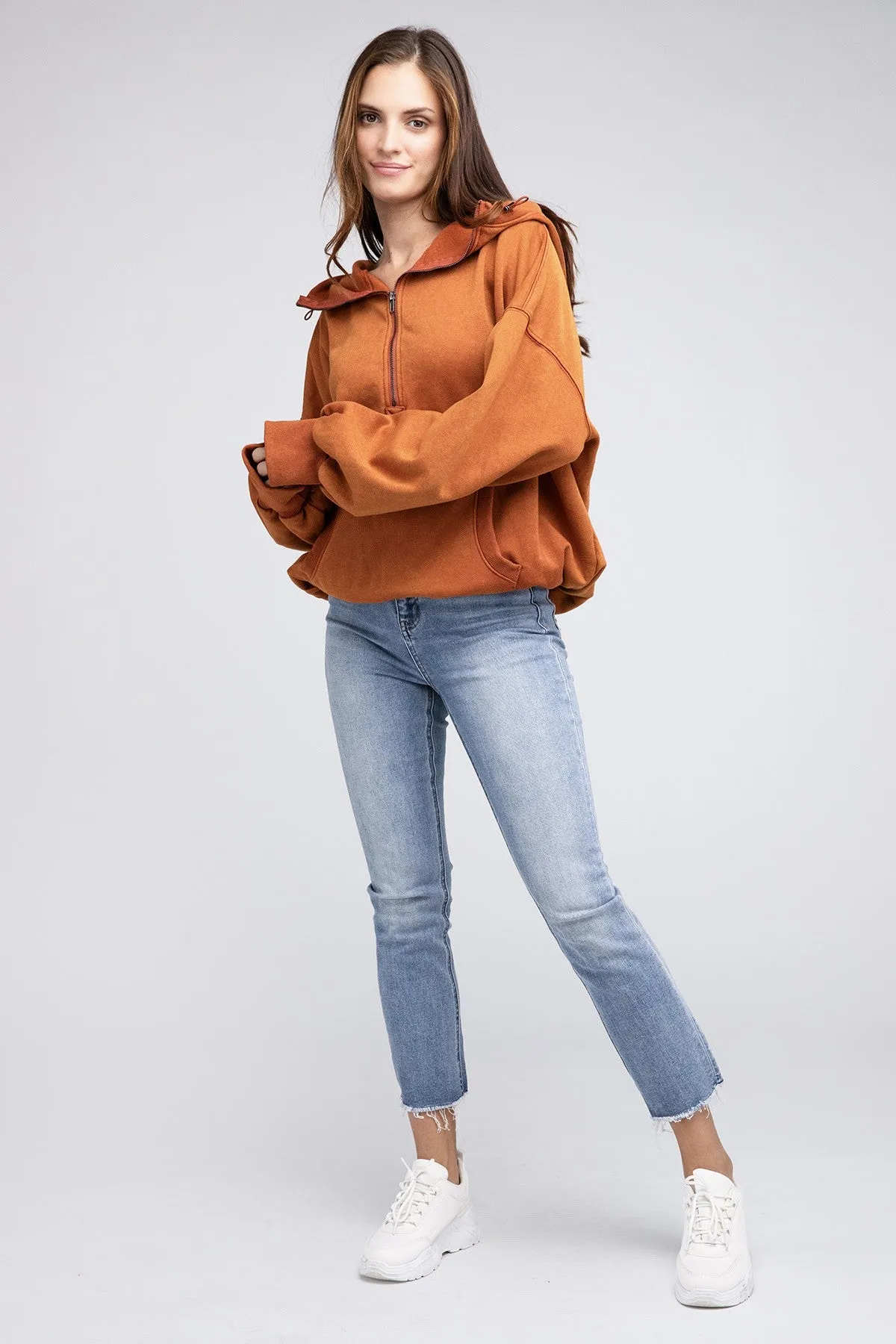 Bohemian Stitch Detailed Elastic Hem Hoodie