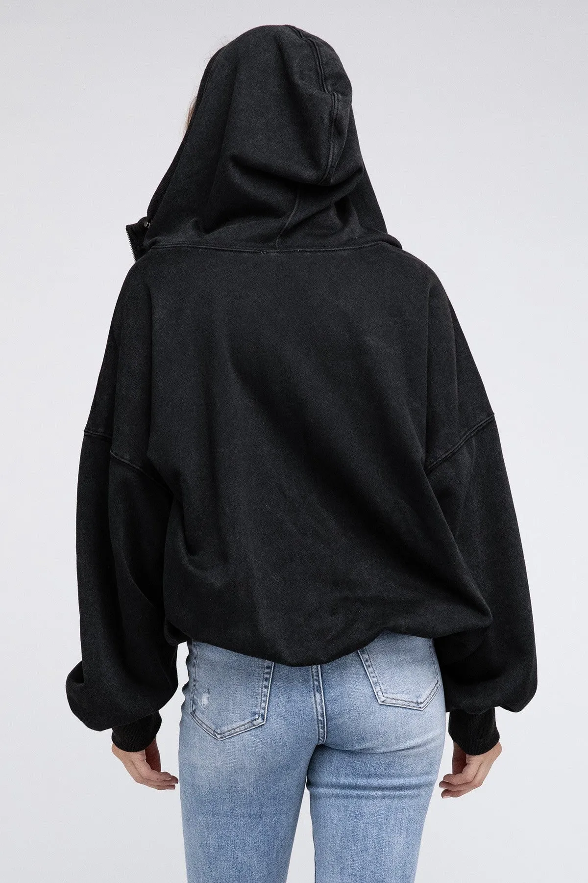 Bohemian Stitch Detailed Elastic Hem Hoodie