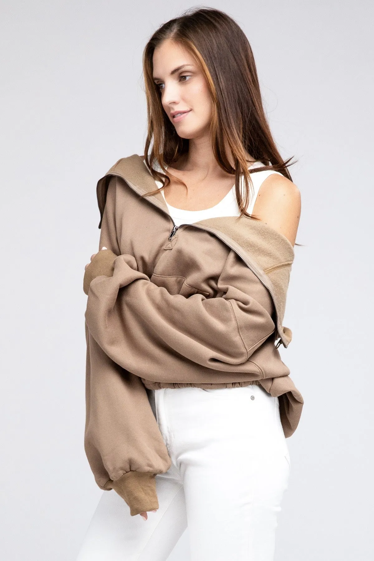 Bohemian Stitch Detailed Elastic Hem Hoodie