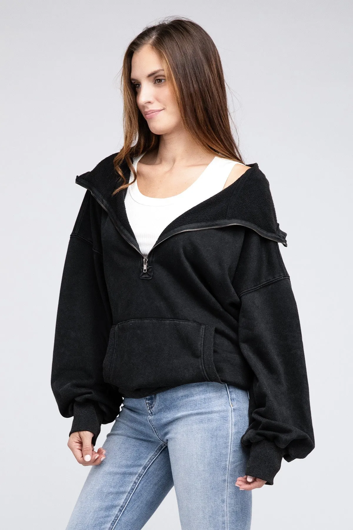 Bohemian Stitch Detailed Elastic Hem Hoodie