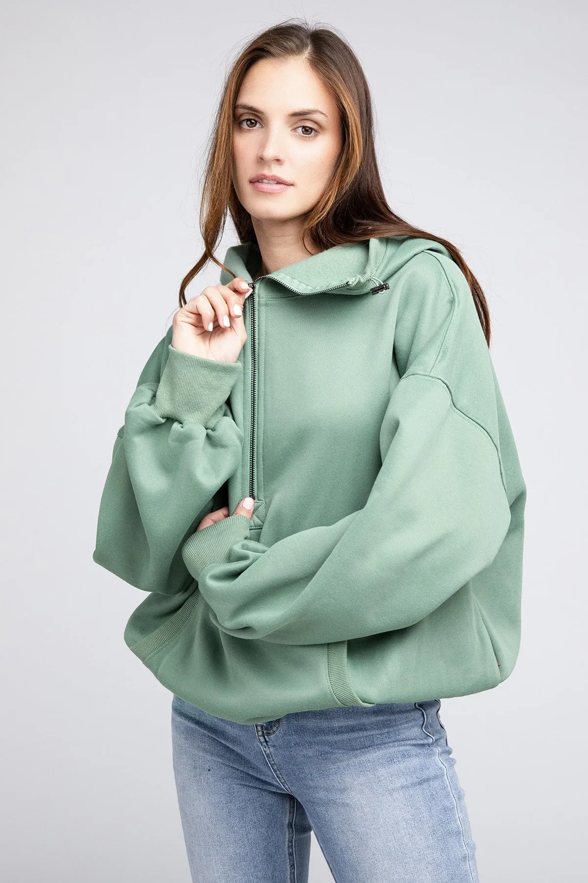Bohemian Stitch Detailed Elastic Hem Hoodie
