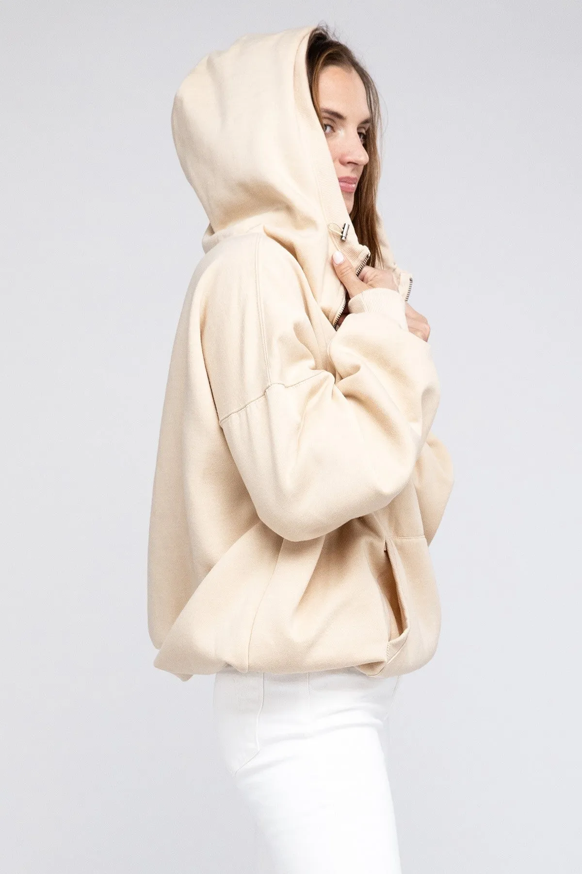 Bohemian Stitch Detailed Elastic Hem Hoodie