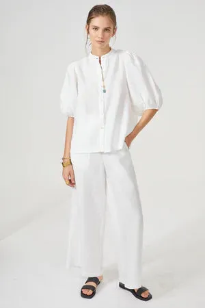 Bubble Linen Shirt - White