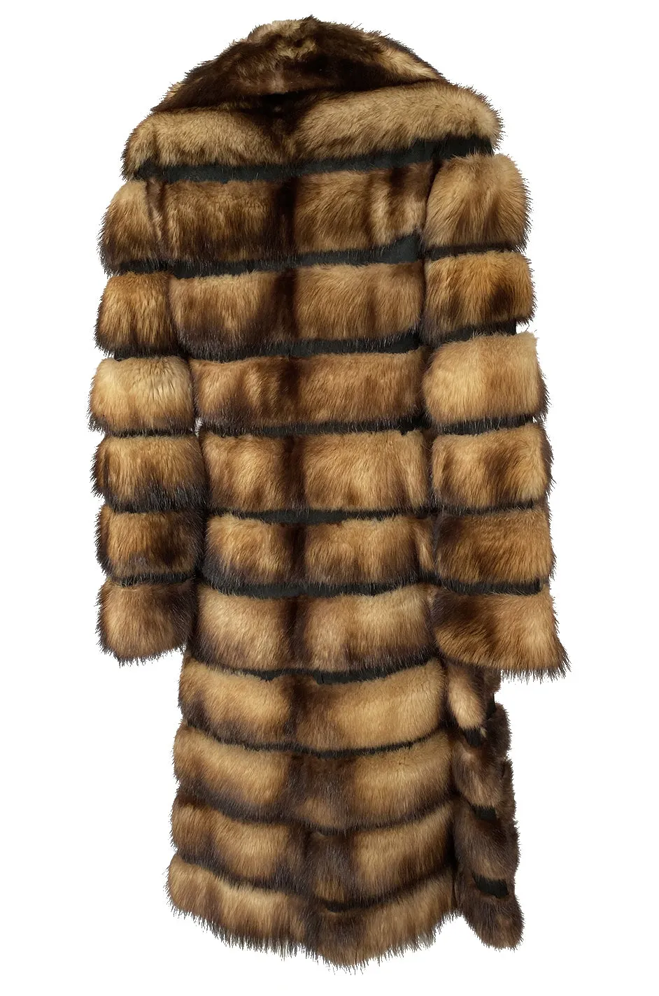 c.1966 Pierre Cardin Fitch Fur & Black Suede Flared Sleeve Coat