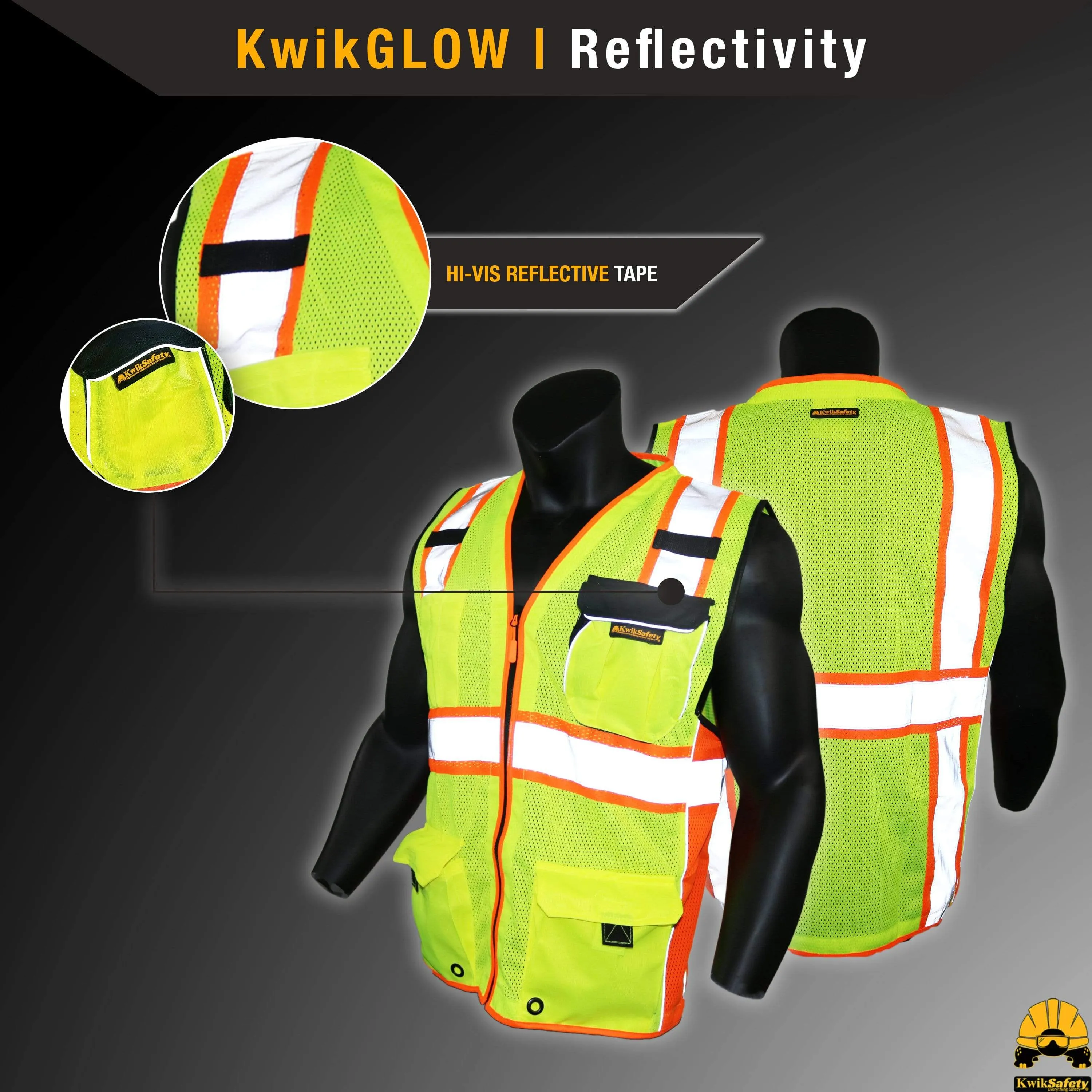 CLEARANCE! KwikSafety SUPREME | ANSI Class 2 Safety Vest - Model No.: KS3317
