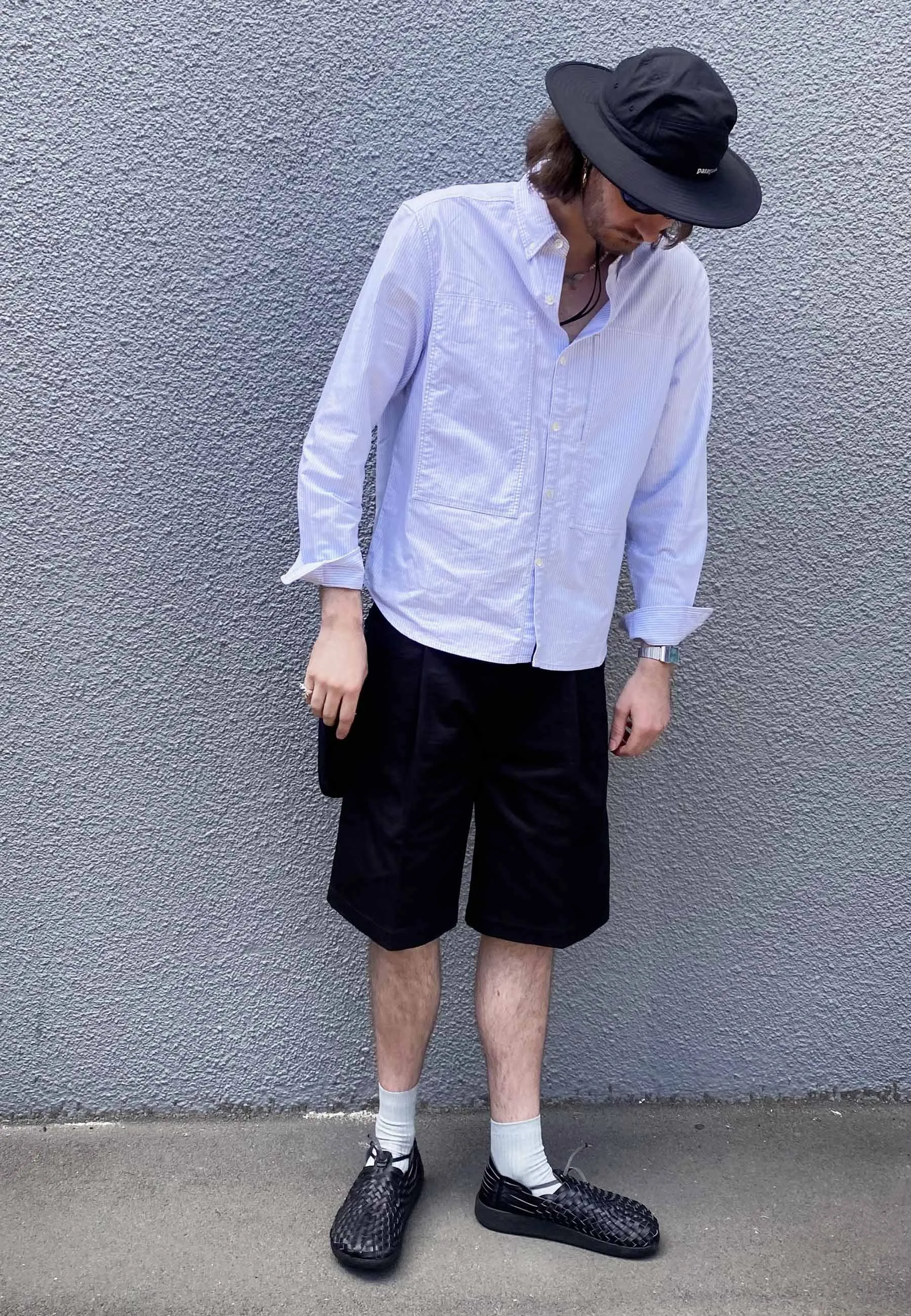 Cliff Long Sleeve Shirt - Blue/White