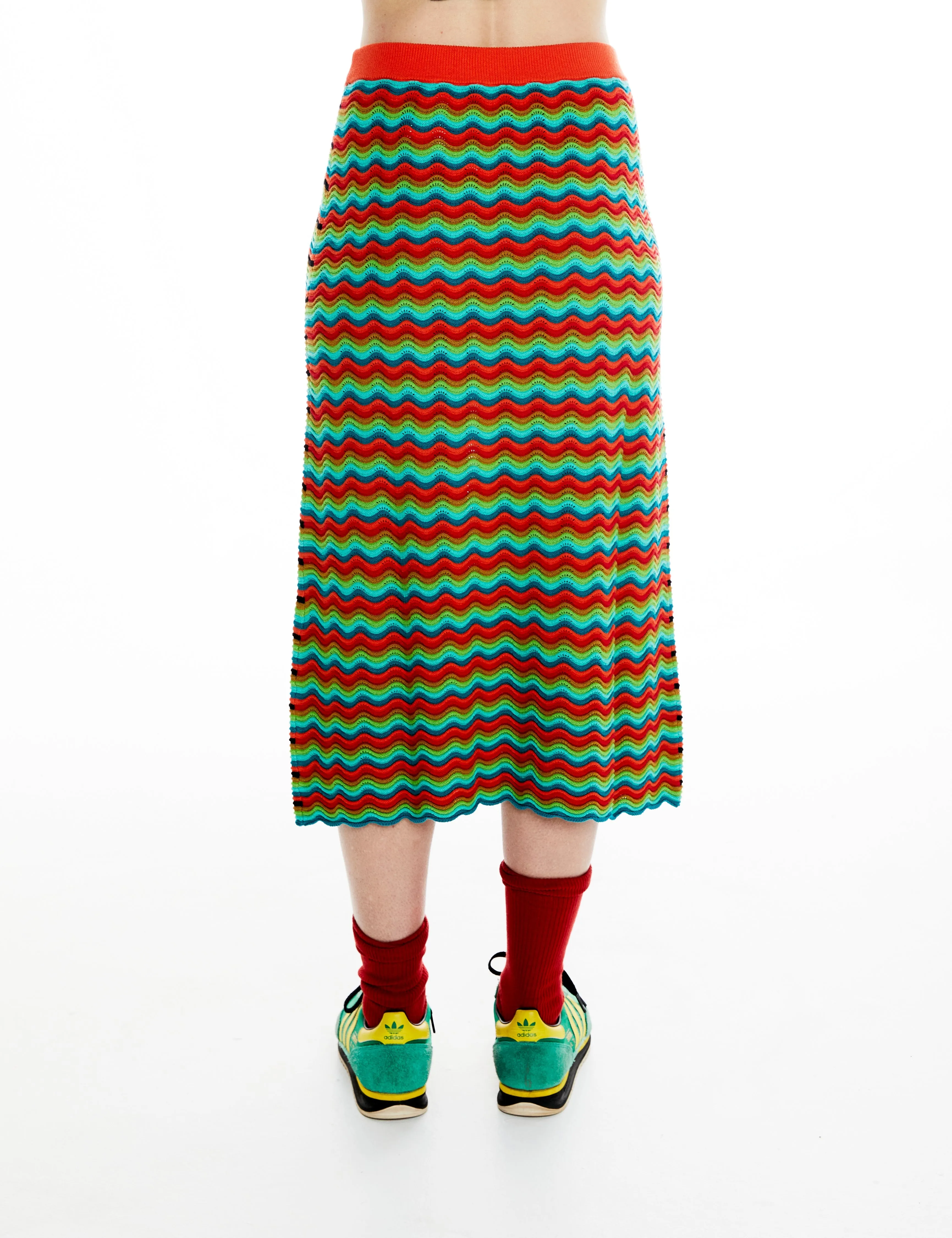 Cosmic Surf Knit Midi Skirt
