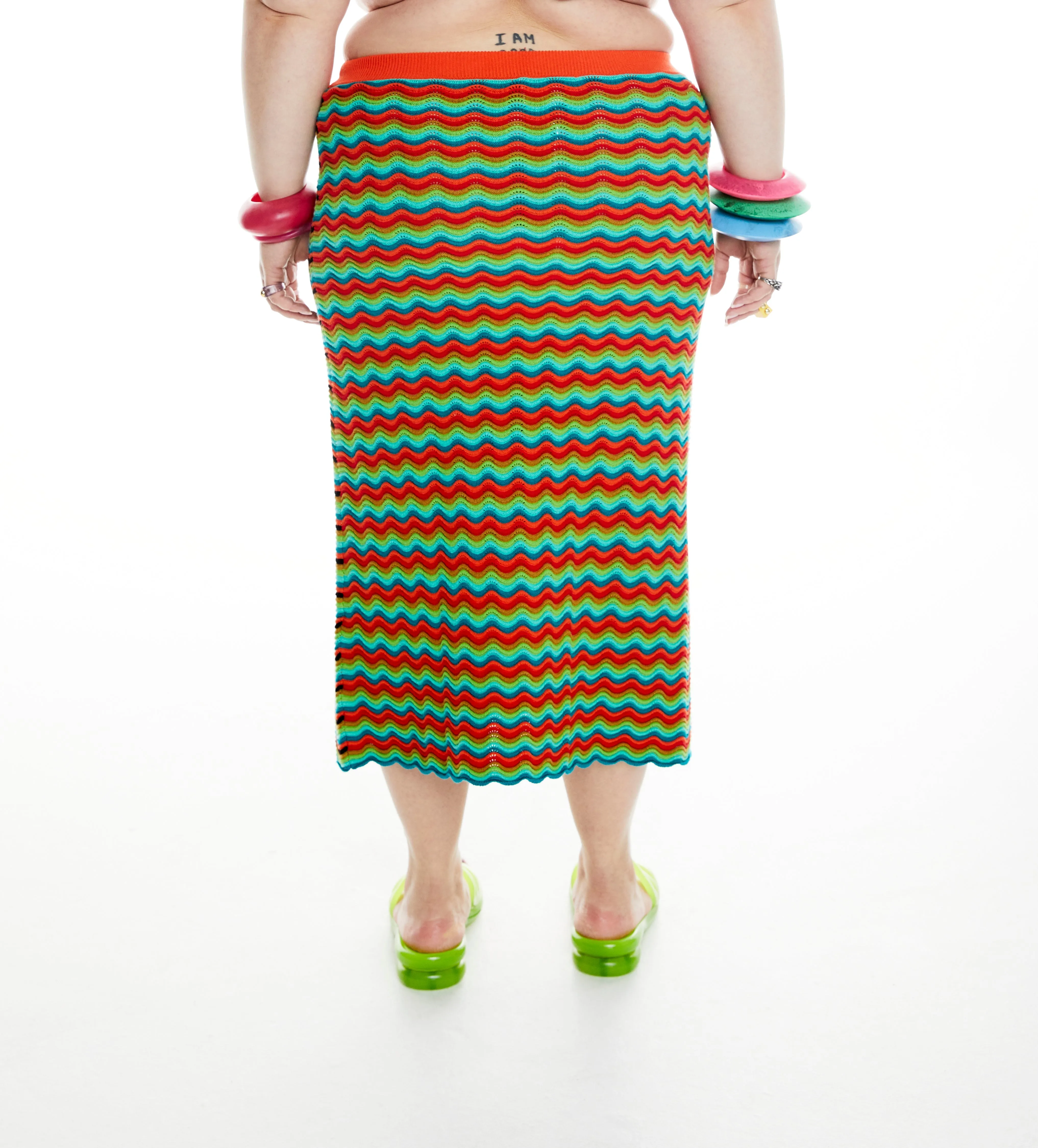 Cosmic Surf Knit Midi Skirt