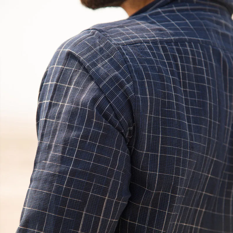 Cotton Shirt For Men | Half Sleeves | Collared | Blue