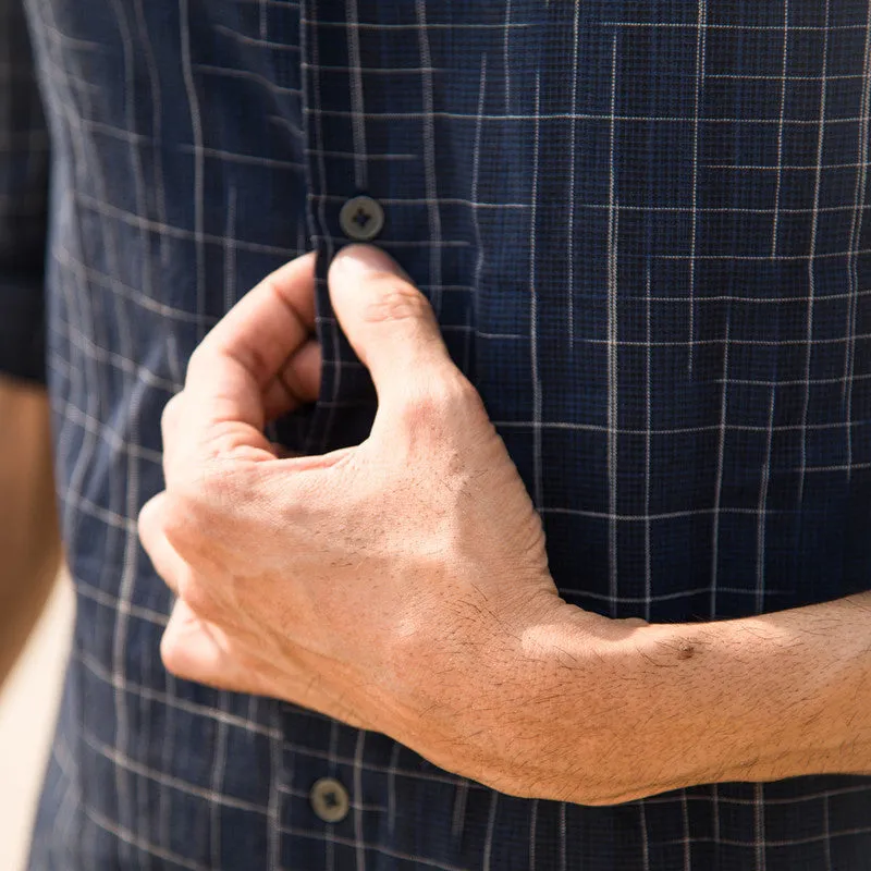 Cotton Shirt For Men | Half Sleeves | Collared | Blue