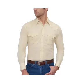 Ely & Walker Men's Ecru Long Sleeve Solid Western Snap Shirt