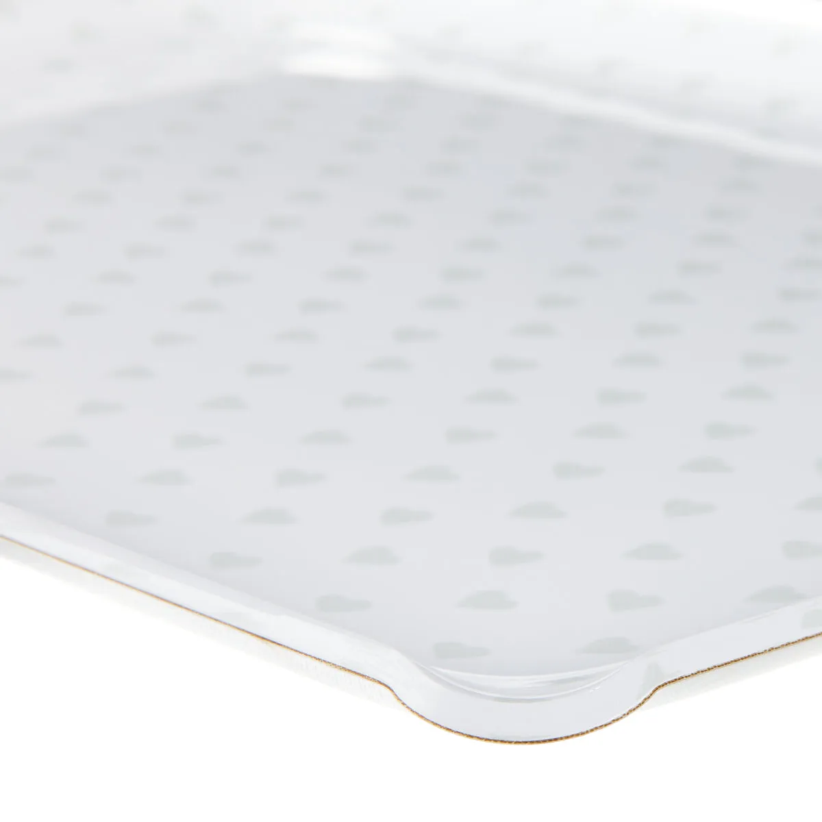 Fabric Tray Medium Heart Grey