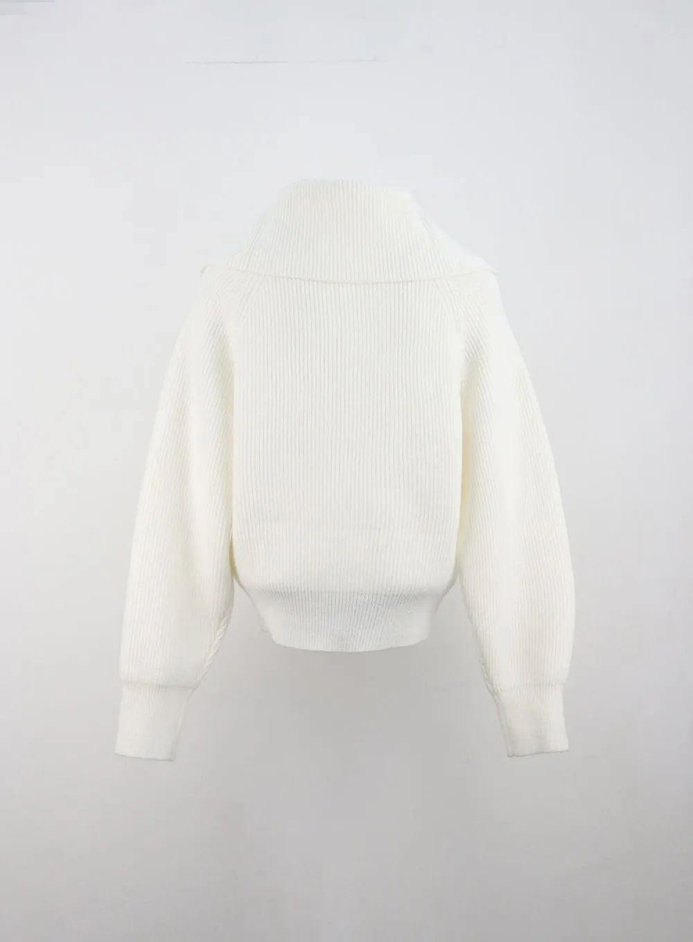 Full Zip-Up Knit Sweater ON329
