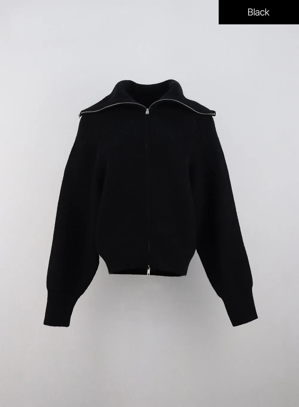 Full Zip-Up Knit Sweater ON329
